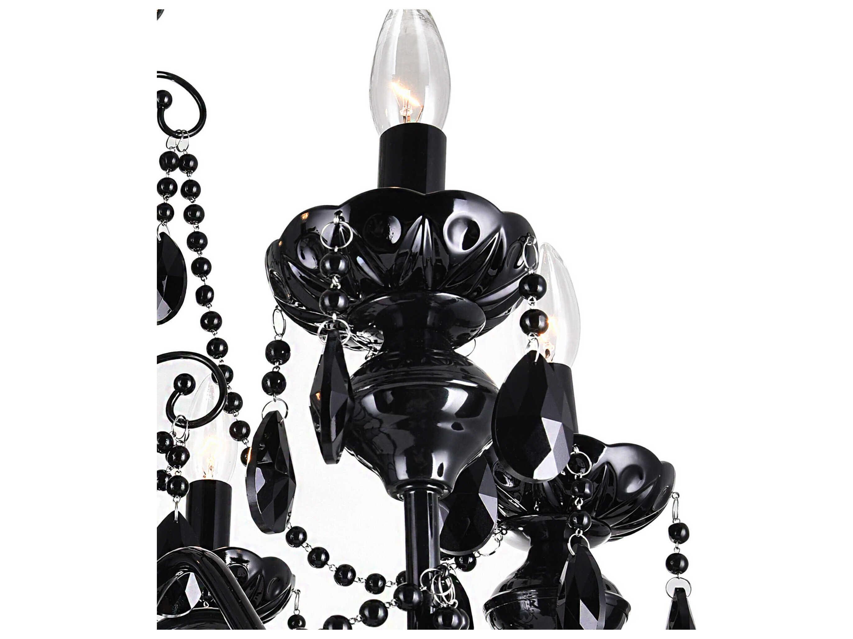 CWI Lighting Keen 9-Light Black Traditional Candelabra Chandelier