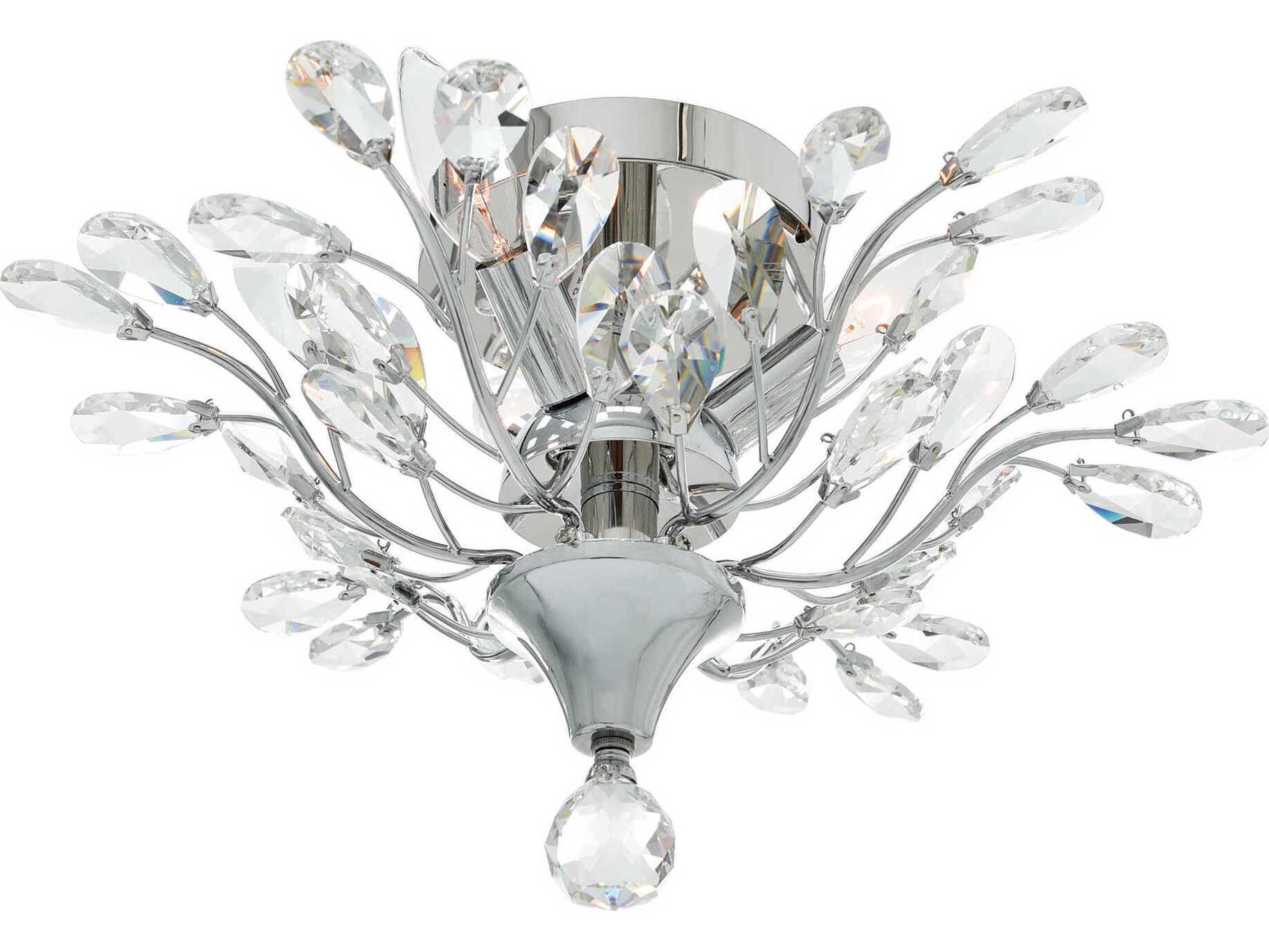 CWI Lighting Ivy 3-Light Chrome Semi Flush Mount