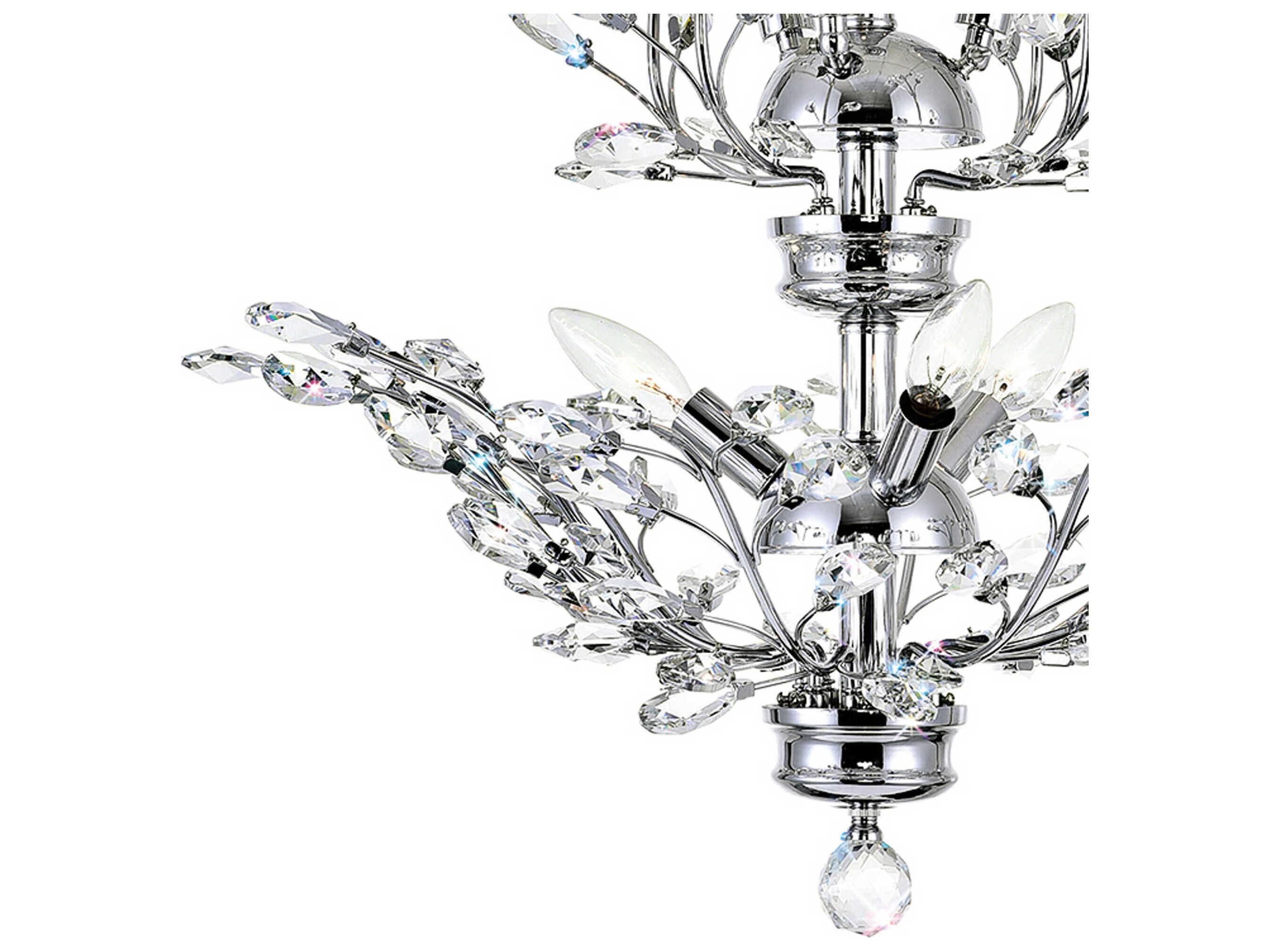 CWI Lighting Ivy 6-Light Chrome Tiered Chandelier