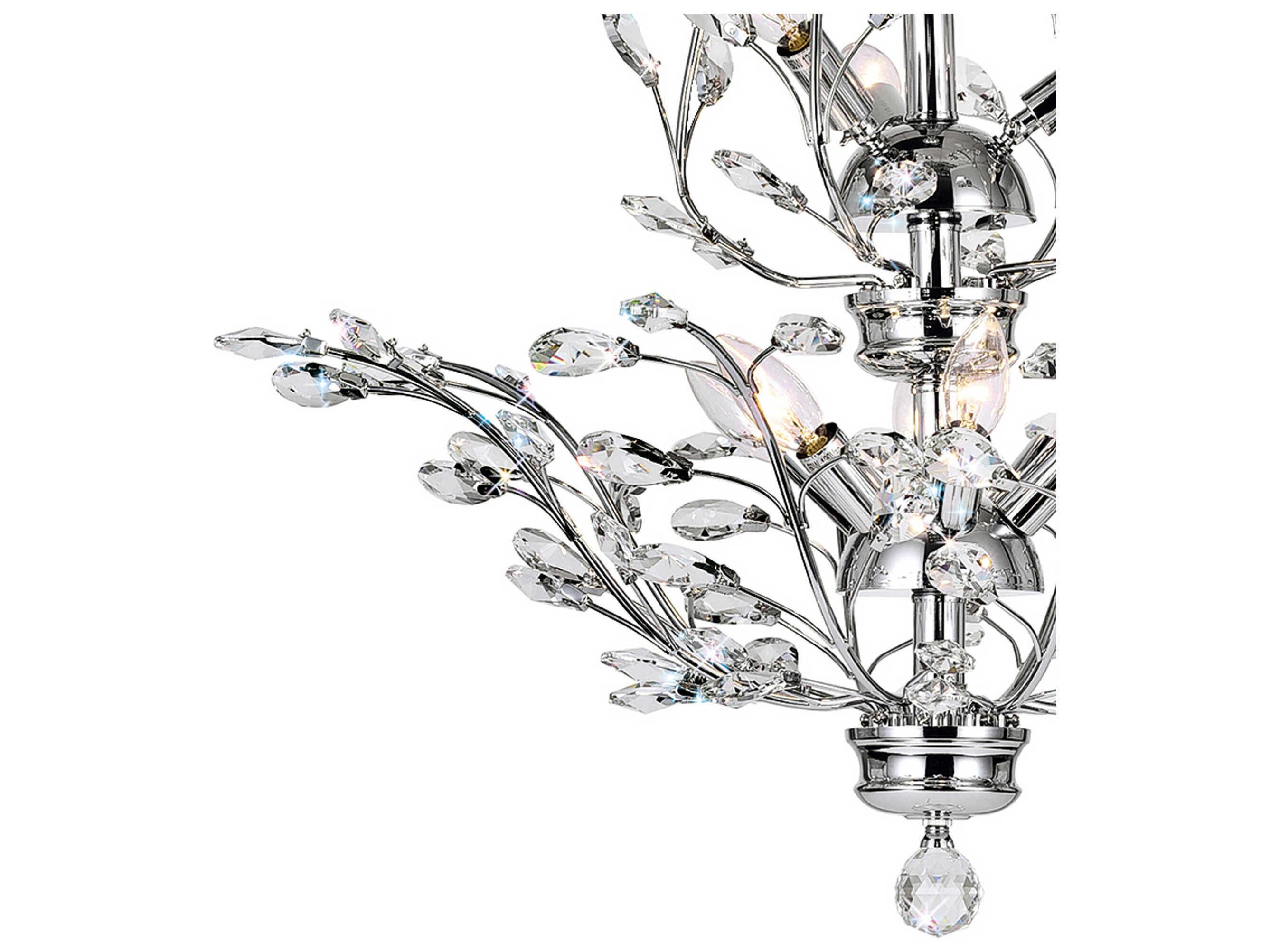 CWI Lighting Ivy 9-Light Chrome Tiered Chandelier