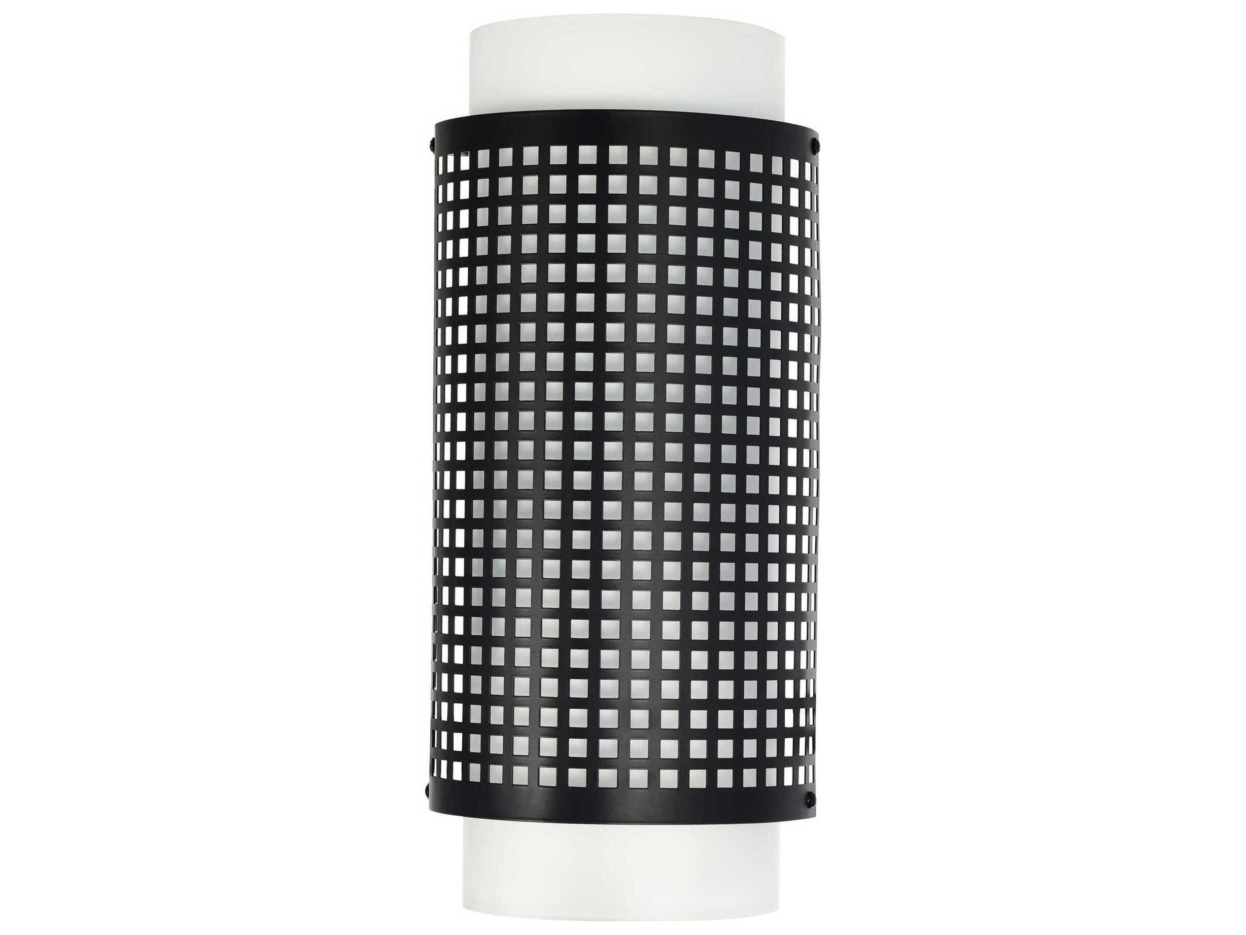 CWI Lighting Checkered 2-Light Black Vanity Light