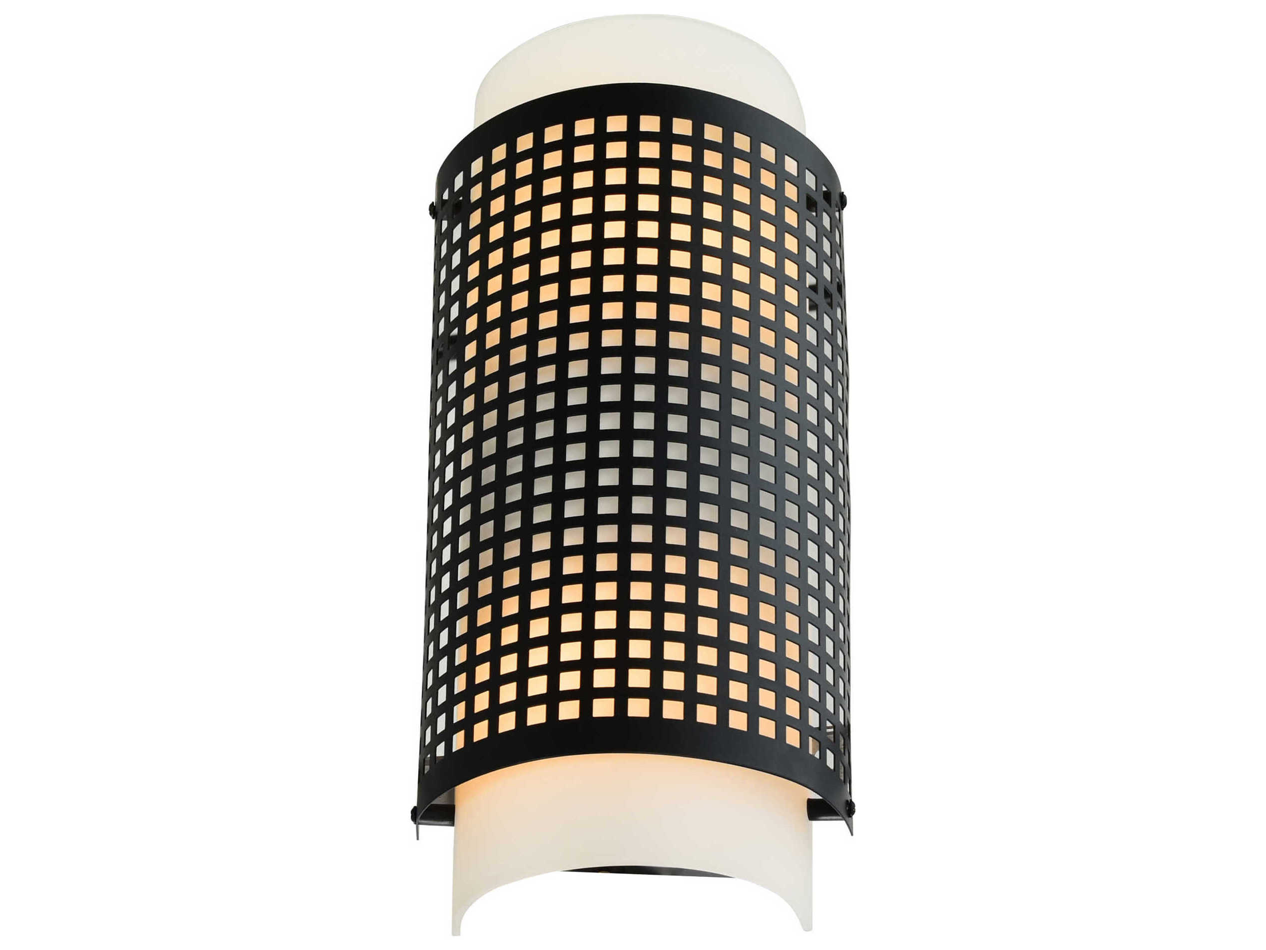 CWI Lighting Checkered 2-Light Black Vanity Light