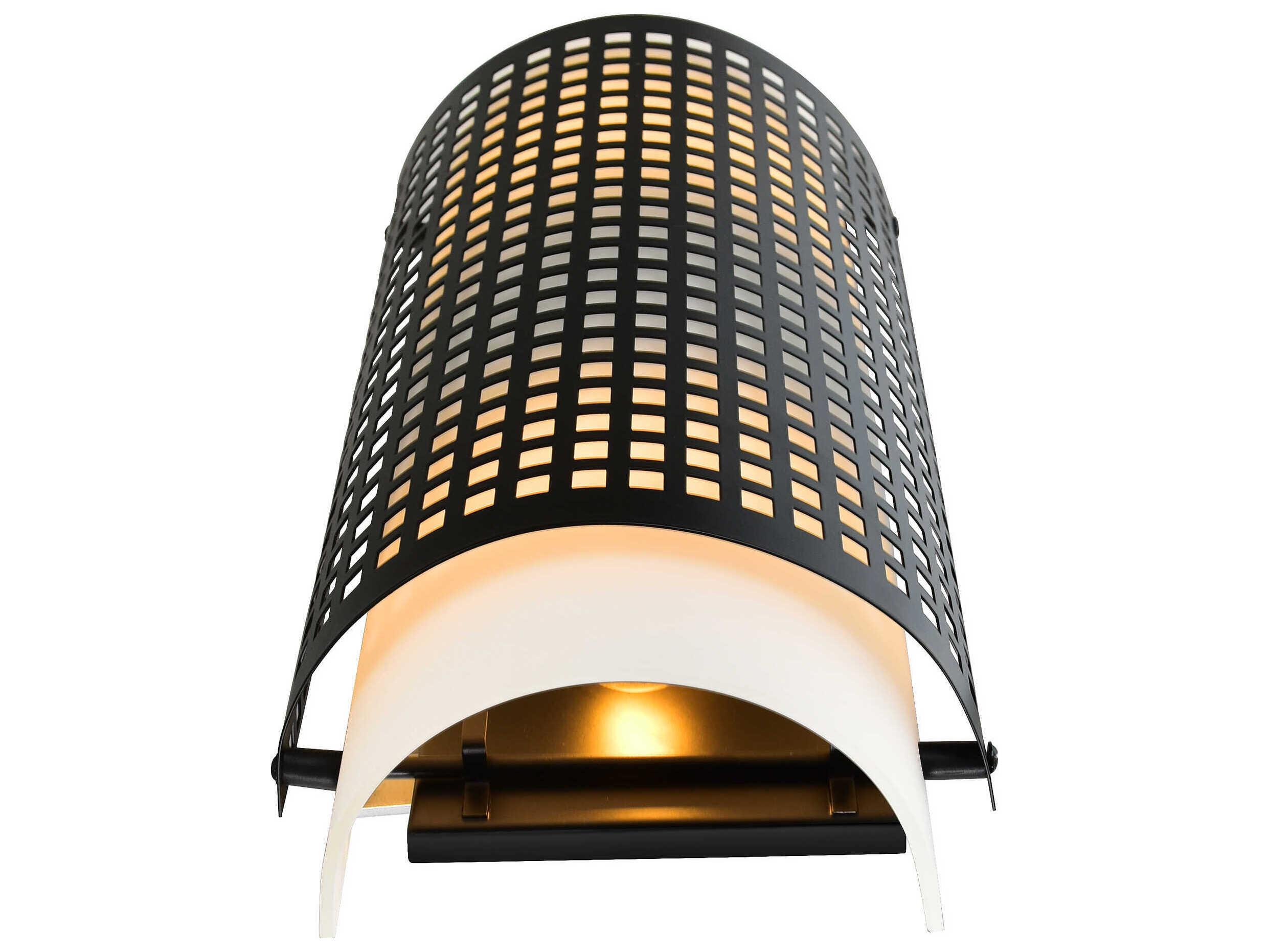 CWI Lighting Checkered 2-Light Black Vanity Light