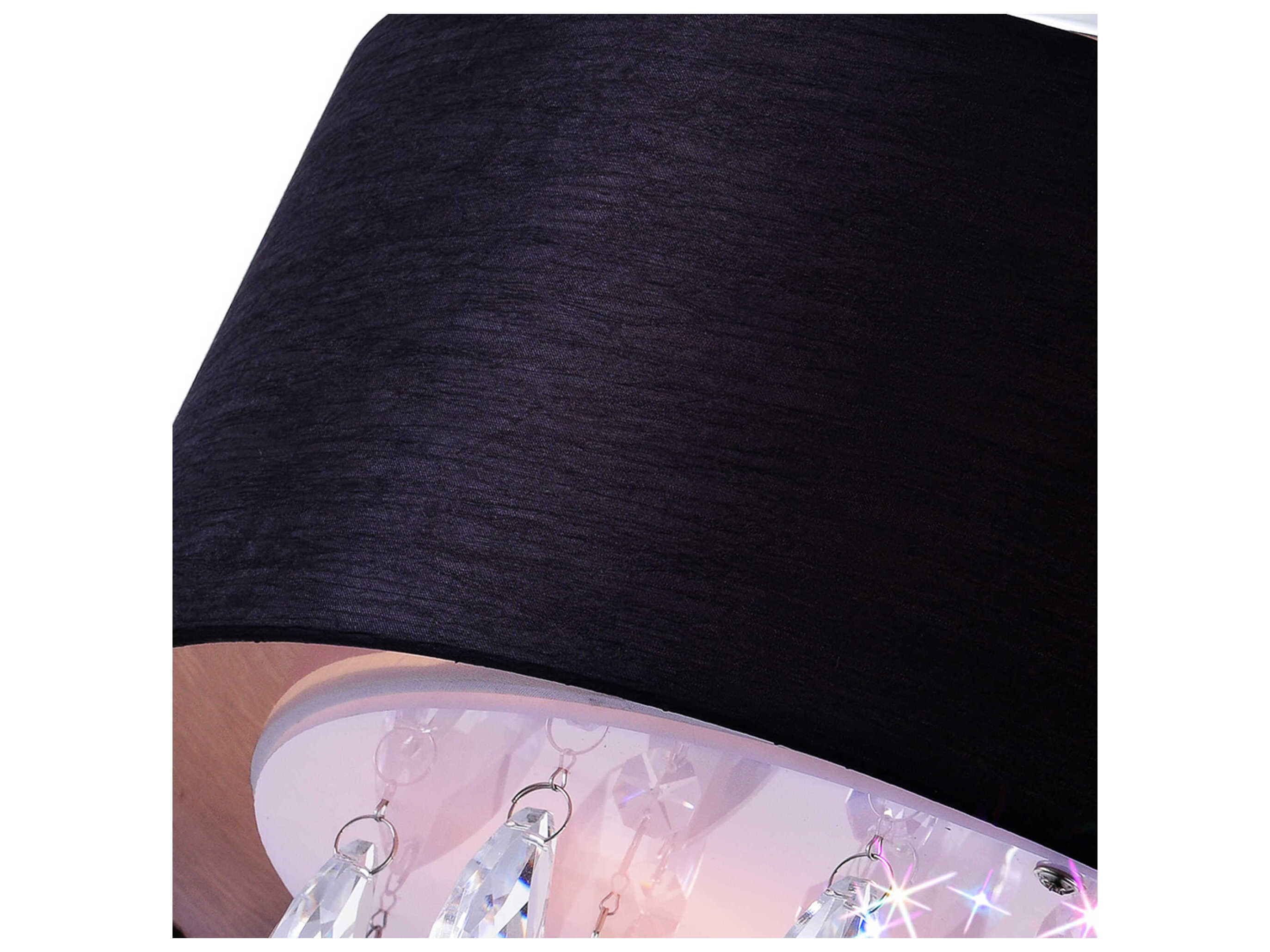 CWI Lighting Dash 3-Light Chrome Black Round Flush Mount