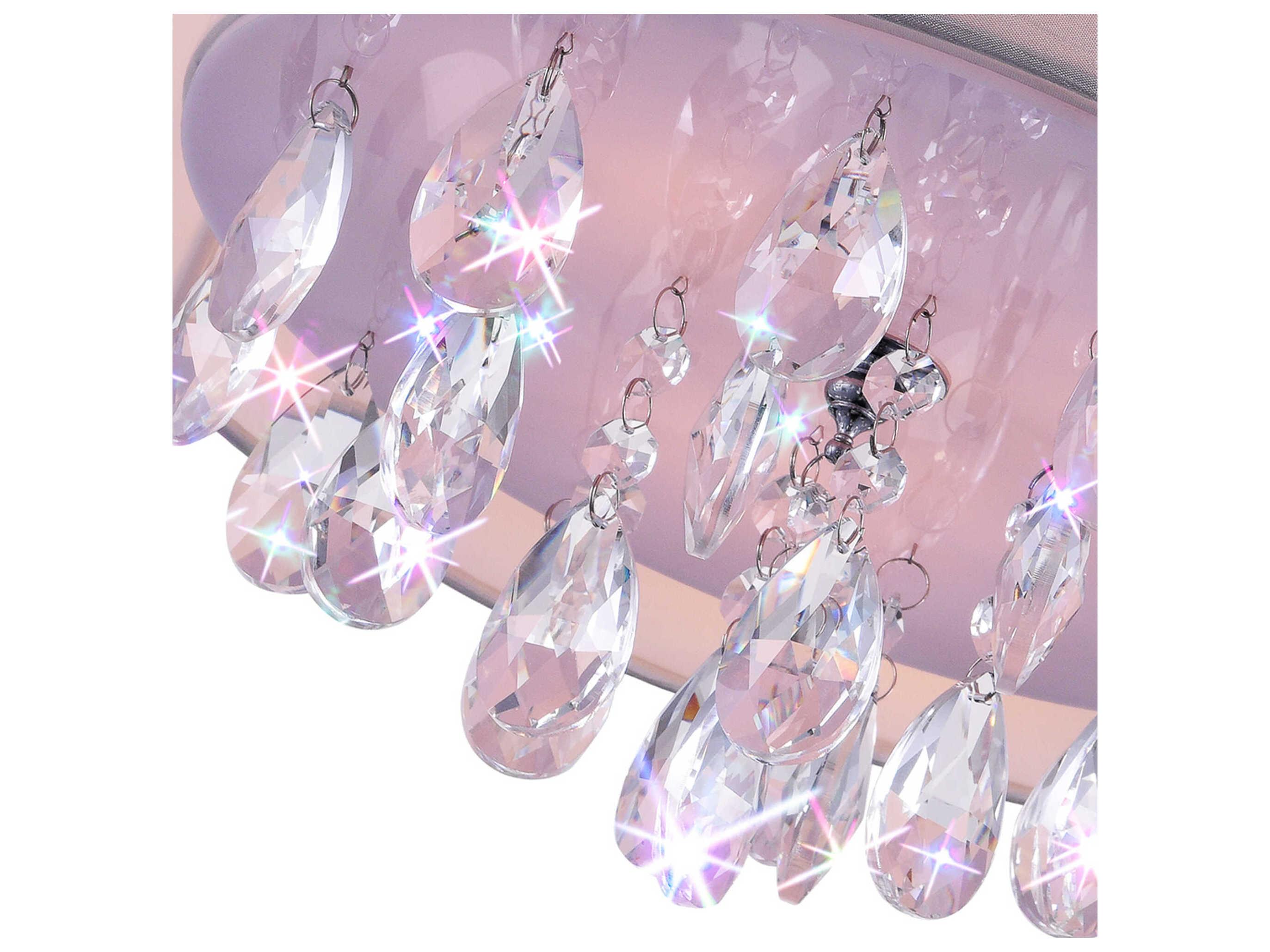 CWI Lighting Dash 3-Light Chrome Off White Round Flush Mount