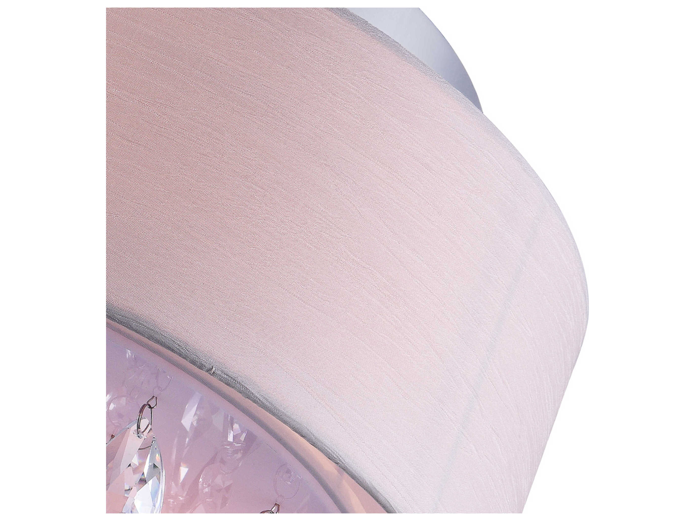 CWI Lighting Dash 3-Light Chrome Off White Round Flush Mount