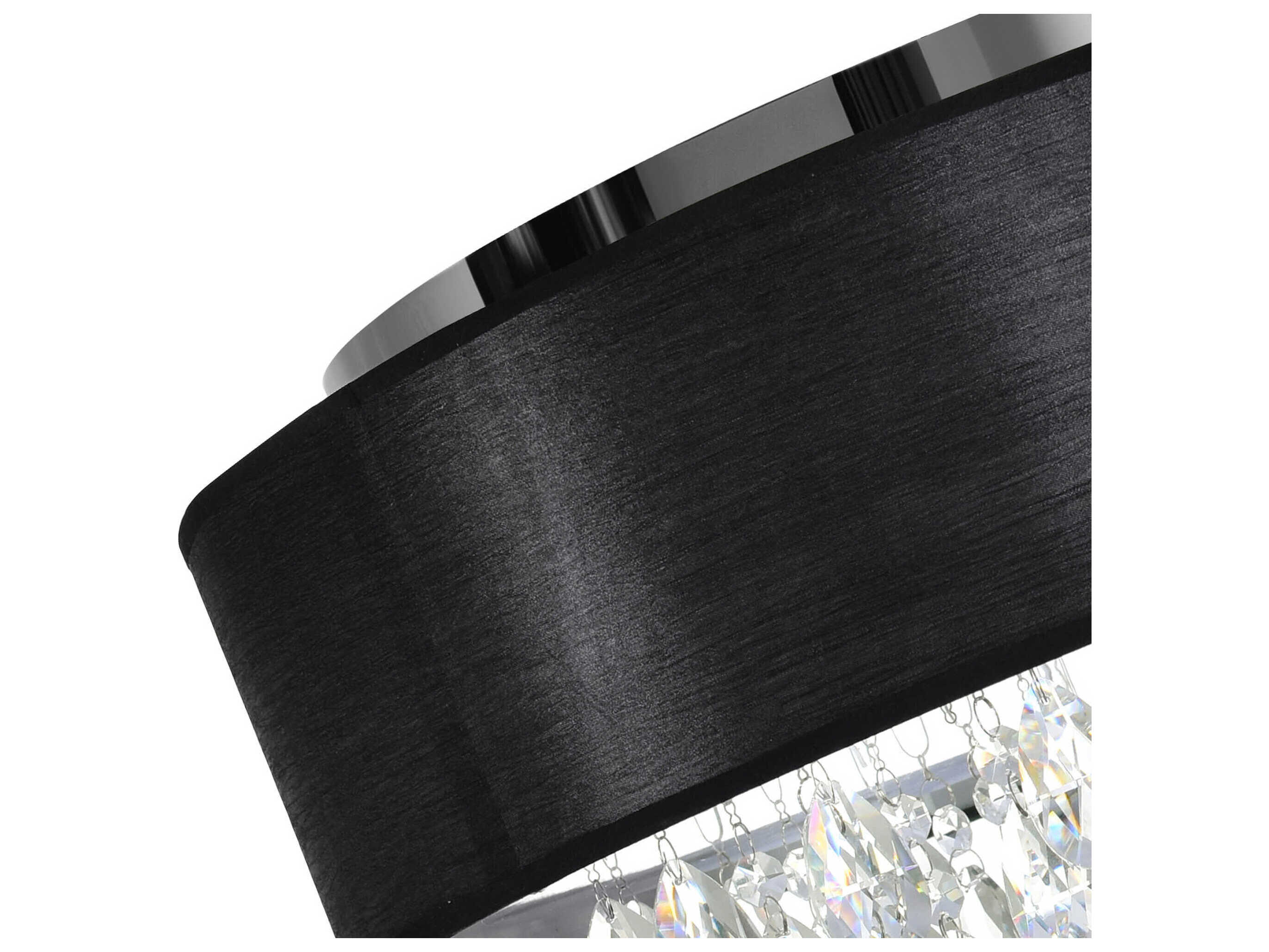 CWI Lighting Dash 4-Light Chrome Black Round Flush Mount