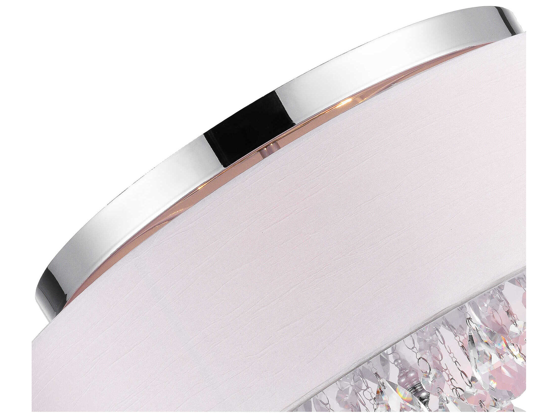 CWI Lighting Dash 4-Light Chrome Off White Round Flush Mount