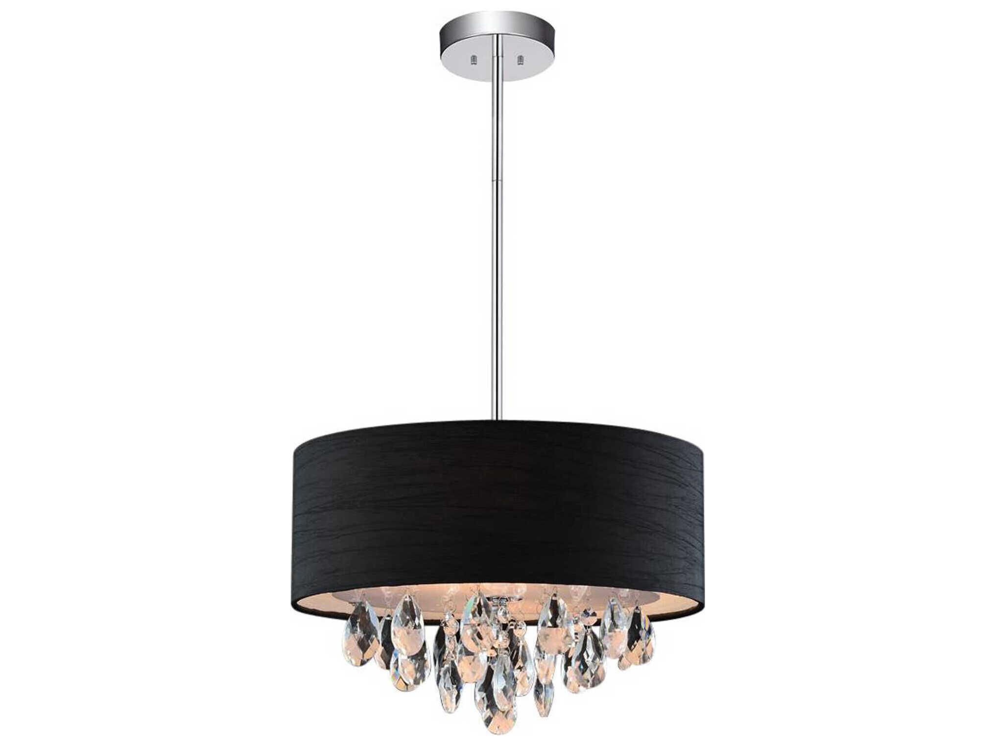 CWI Lighting Dash 3-Light Chrome Black Drum Pendant