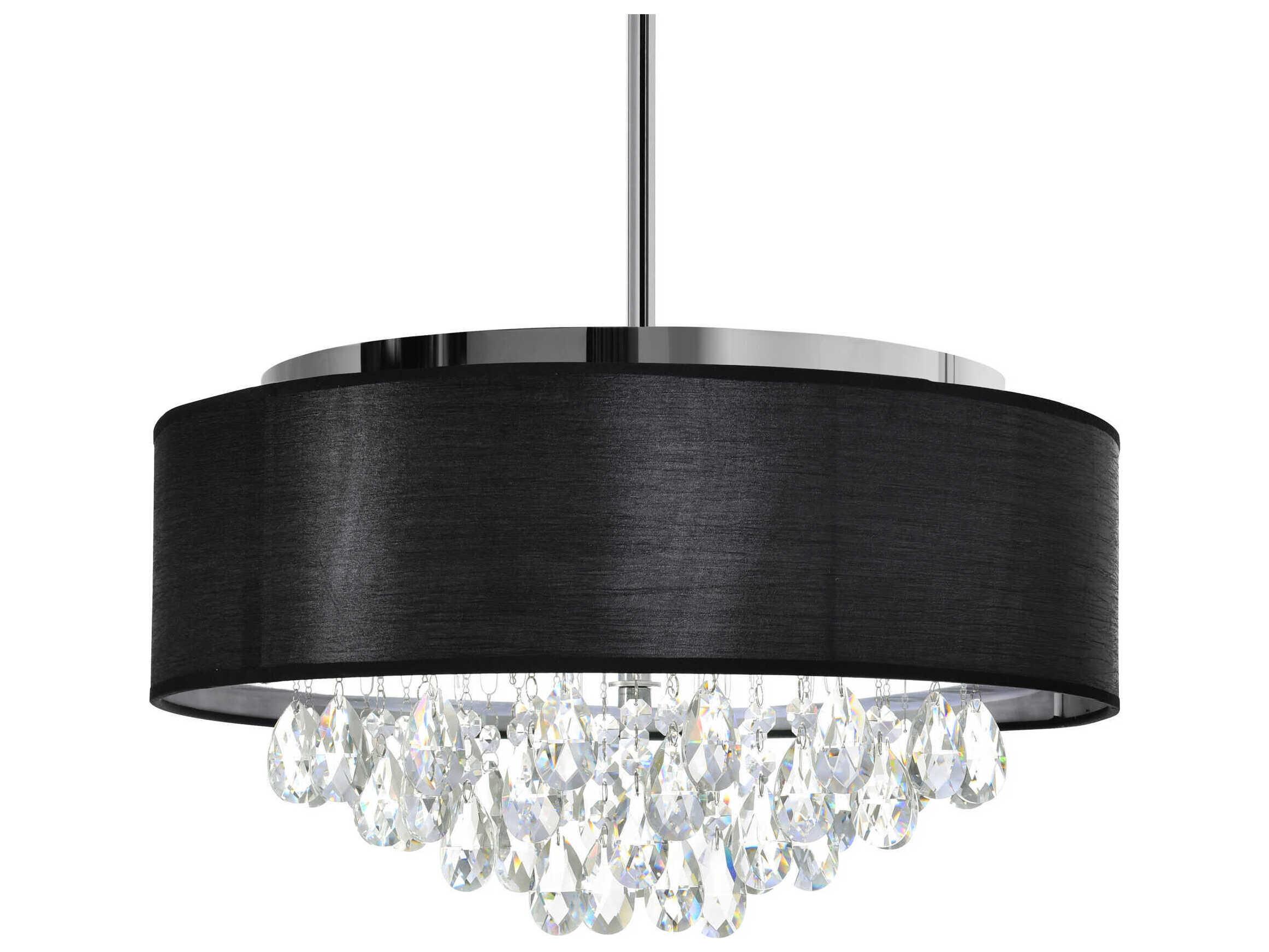 CWI Lighting Dash 4-Light Chrome Black Drum Pendant