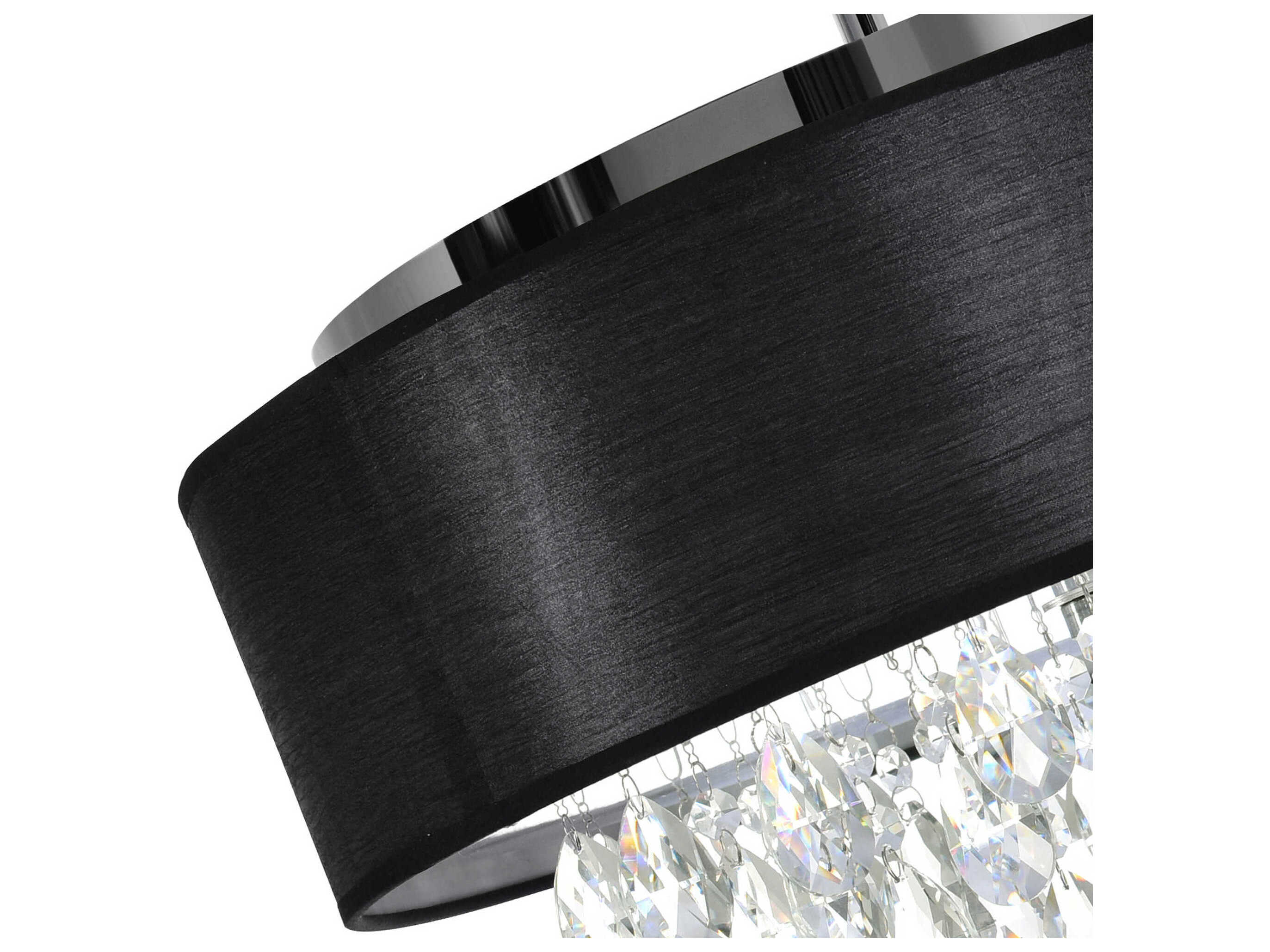 CWI Lighting Dash 4-Light Chrome Black Drum Pendant