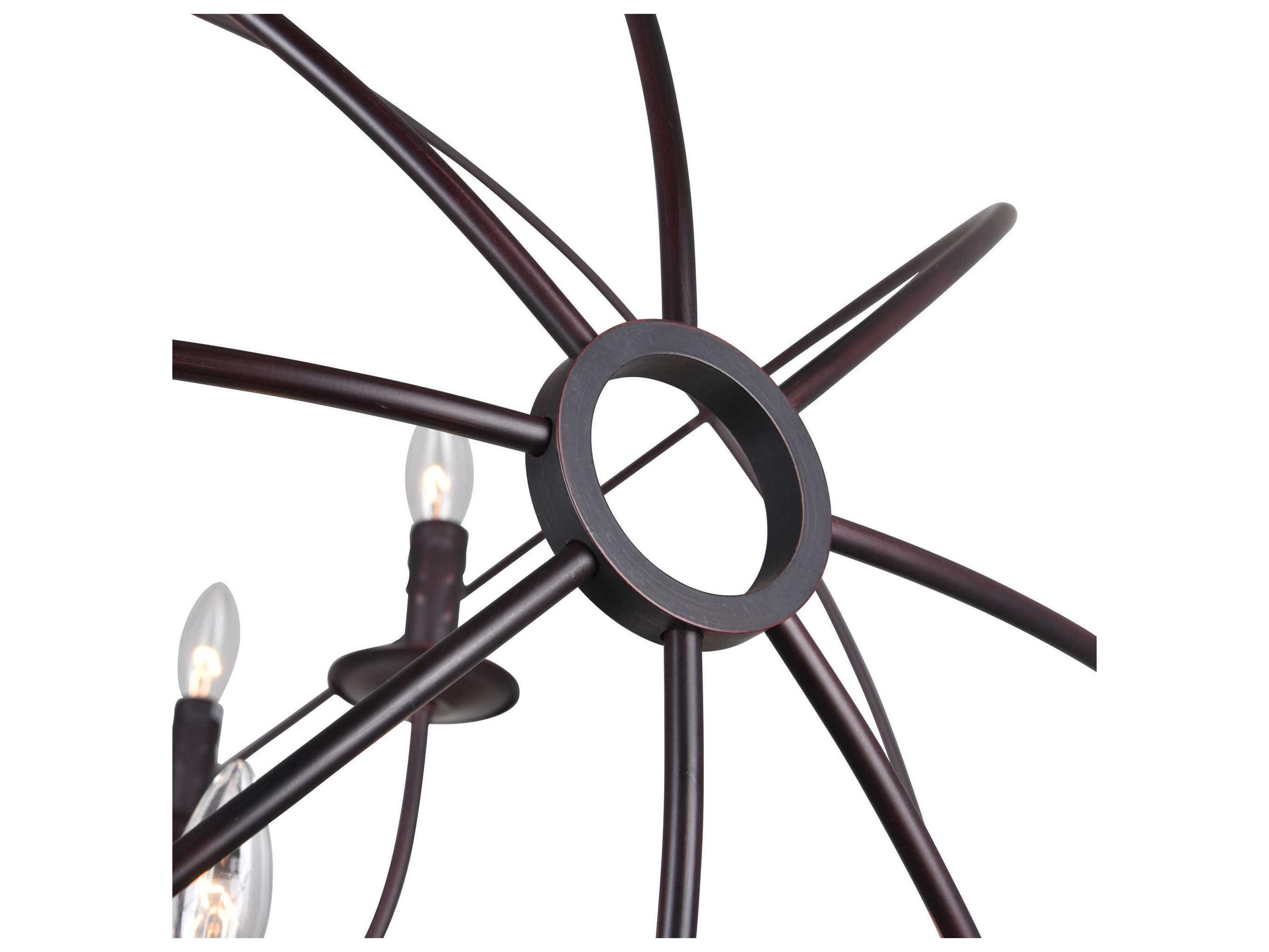 CWI Lighting Arza 9-Light Brown Candelabra Globe Chandelier