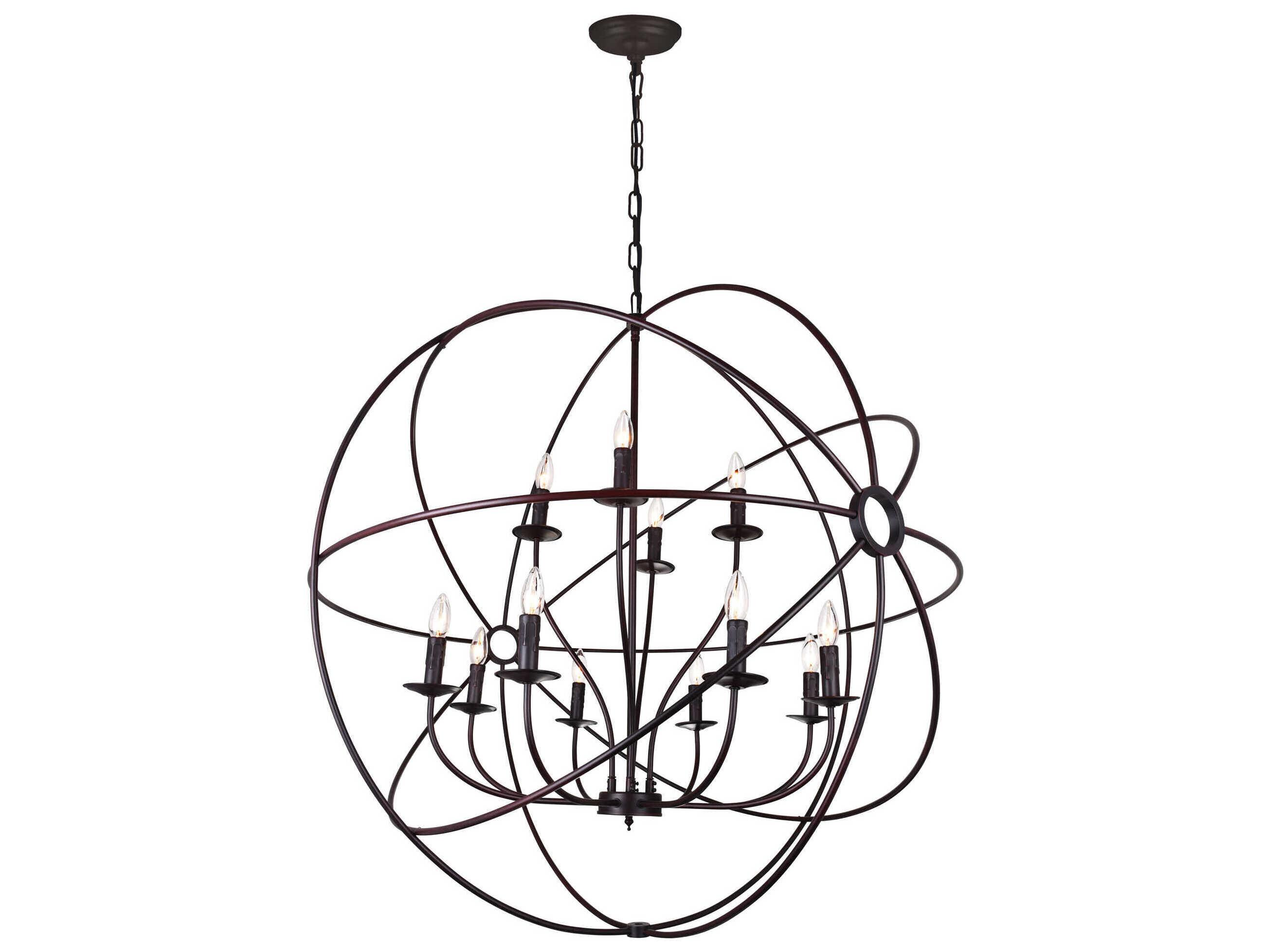 CWI Lighting Arza 12-Light Brown Candelabra Chandelier