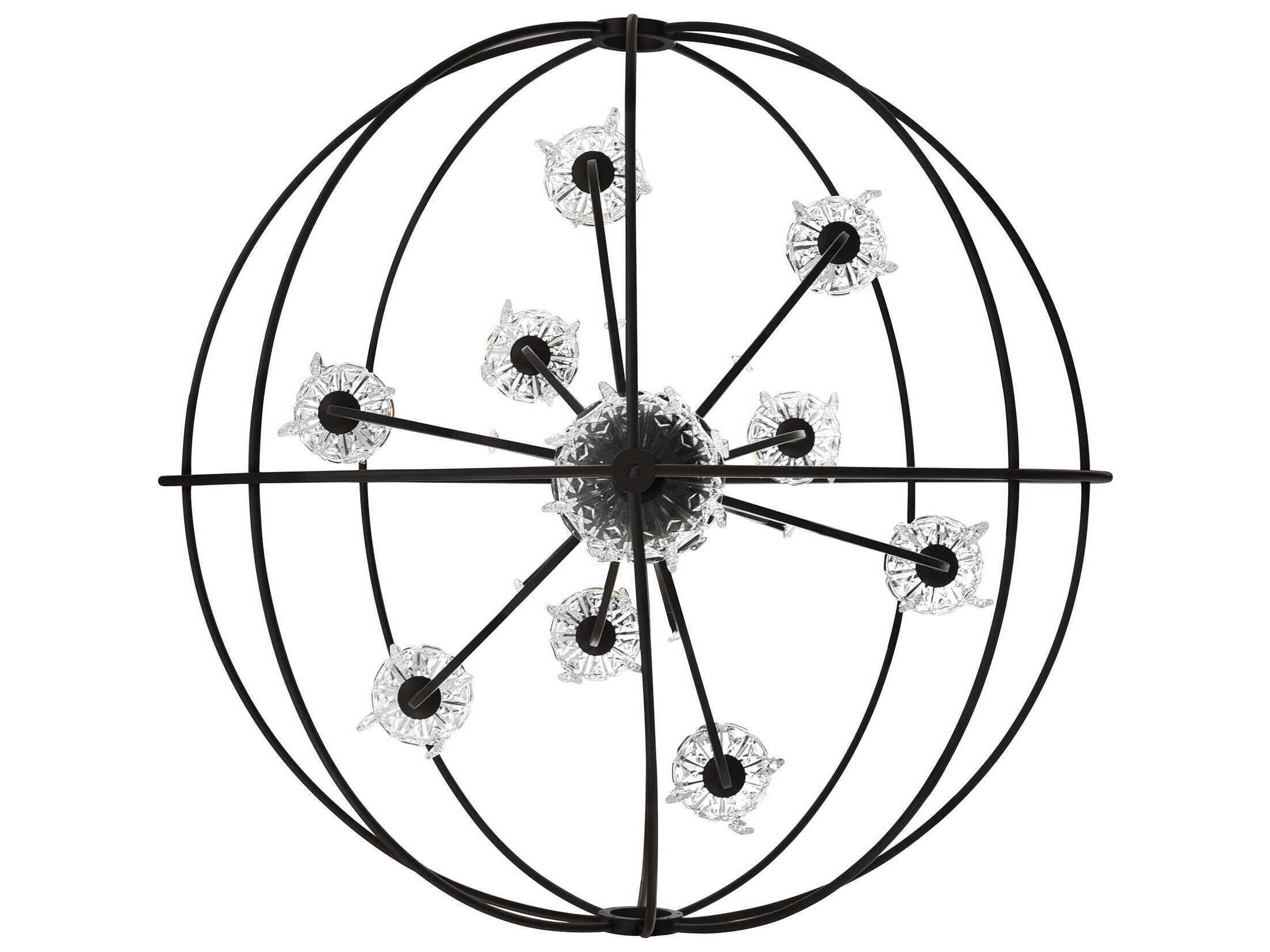 CWI Lighting Campechia 9-Light Brown Candelabra Globe Chandelier