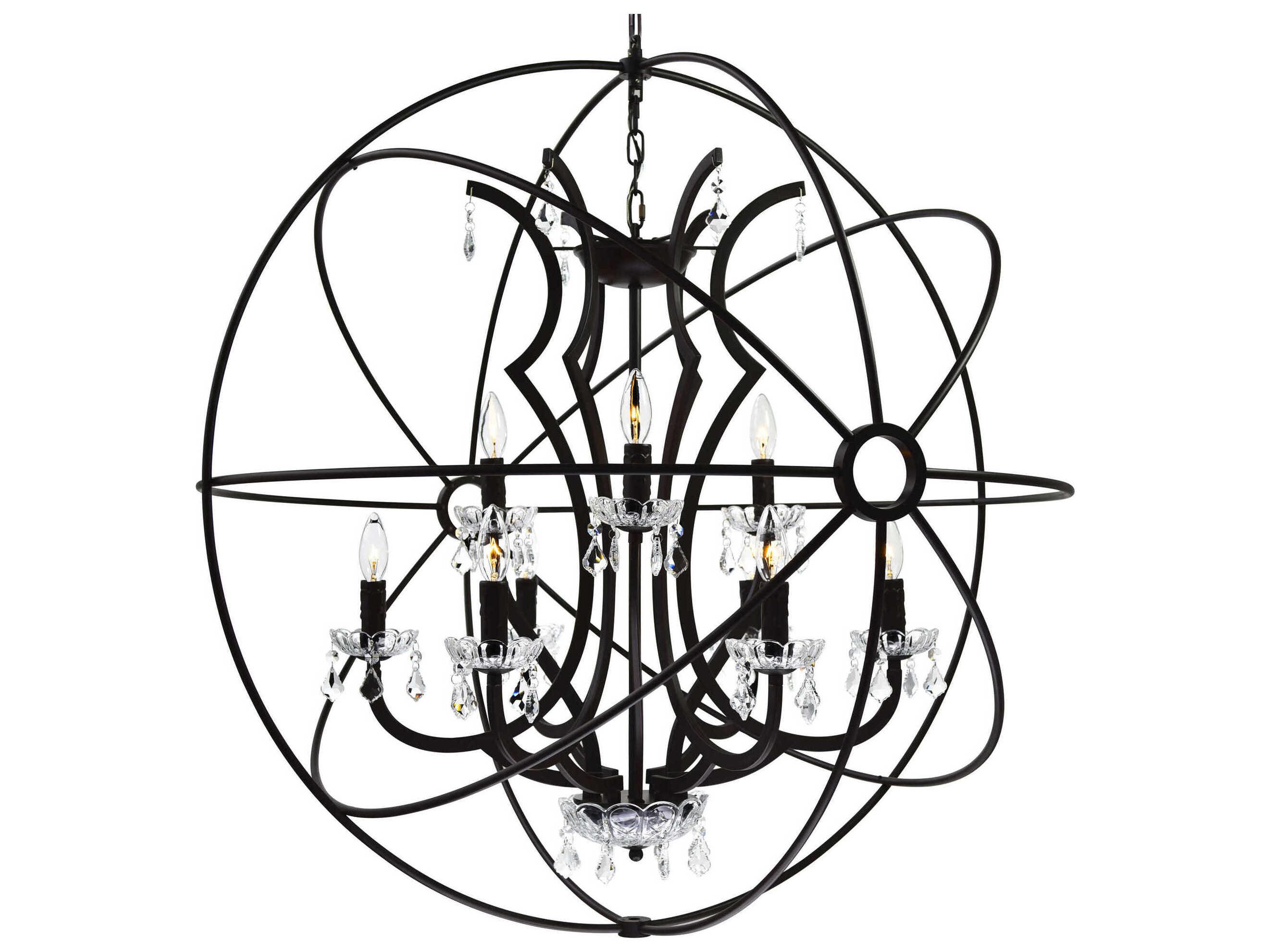 CWI Lighting Campechia 12-Light Brown Candelabra Globe Chandelier