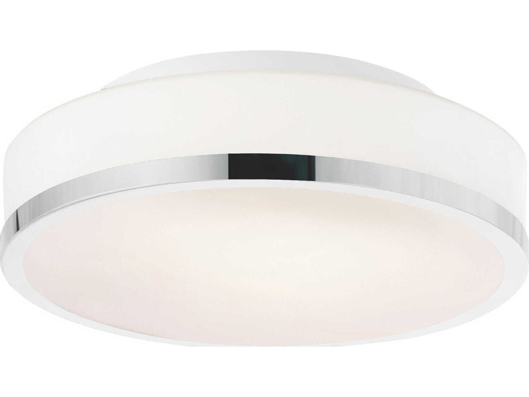 CWI Lighting Frosted 2-Light Satin Nickel White Round Flush Mount