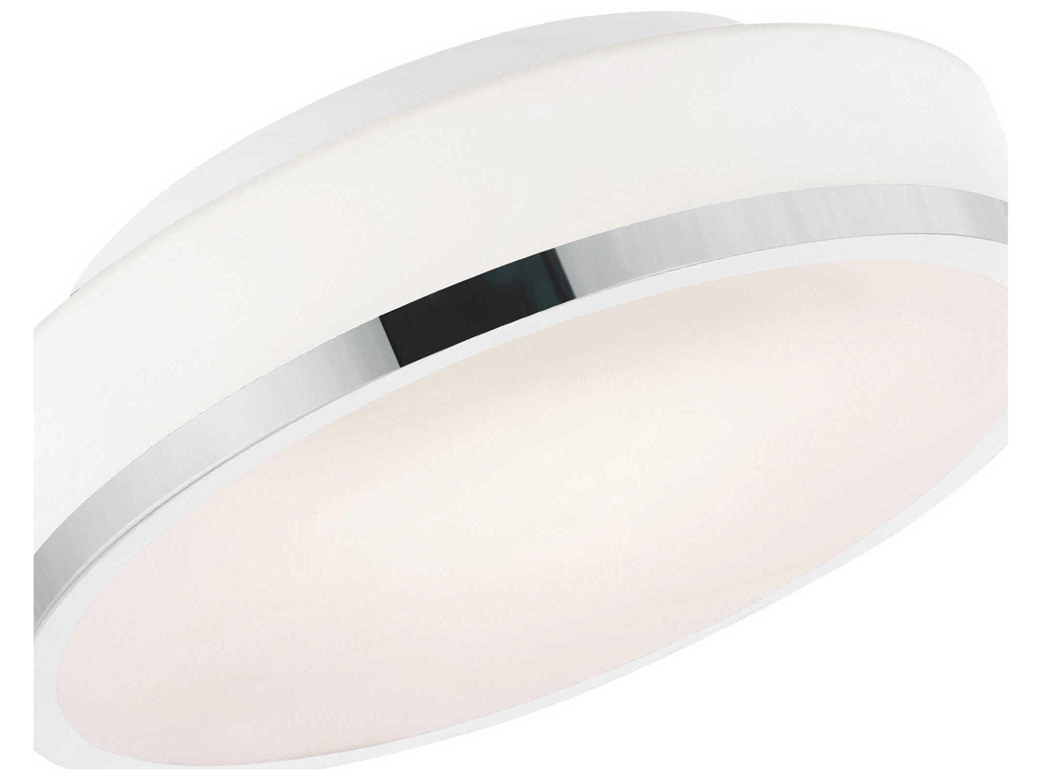 CWI Lighting Frosted 2-Light Satin Nickel White Round Flush Mount