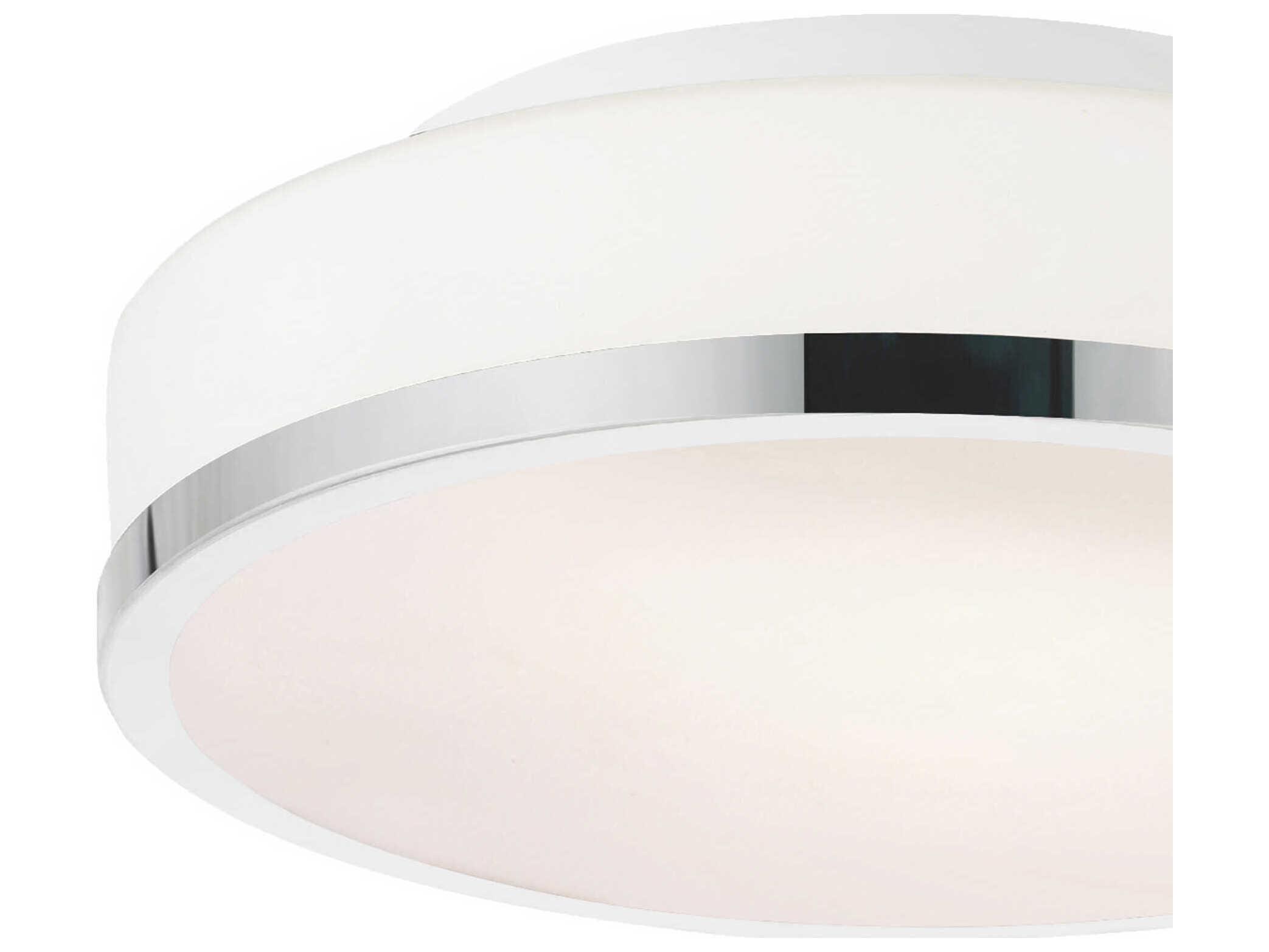 CWI Lighting Frosted 2-Light Satin Nickel White Round Flush Mount