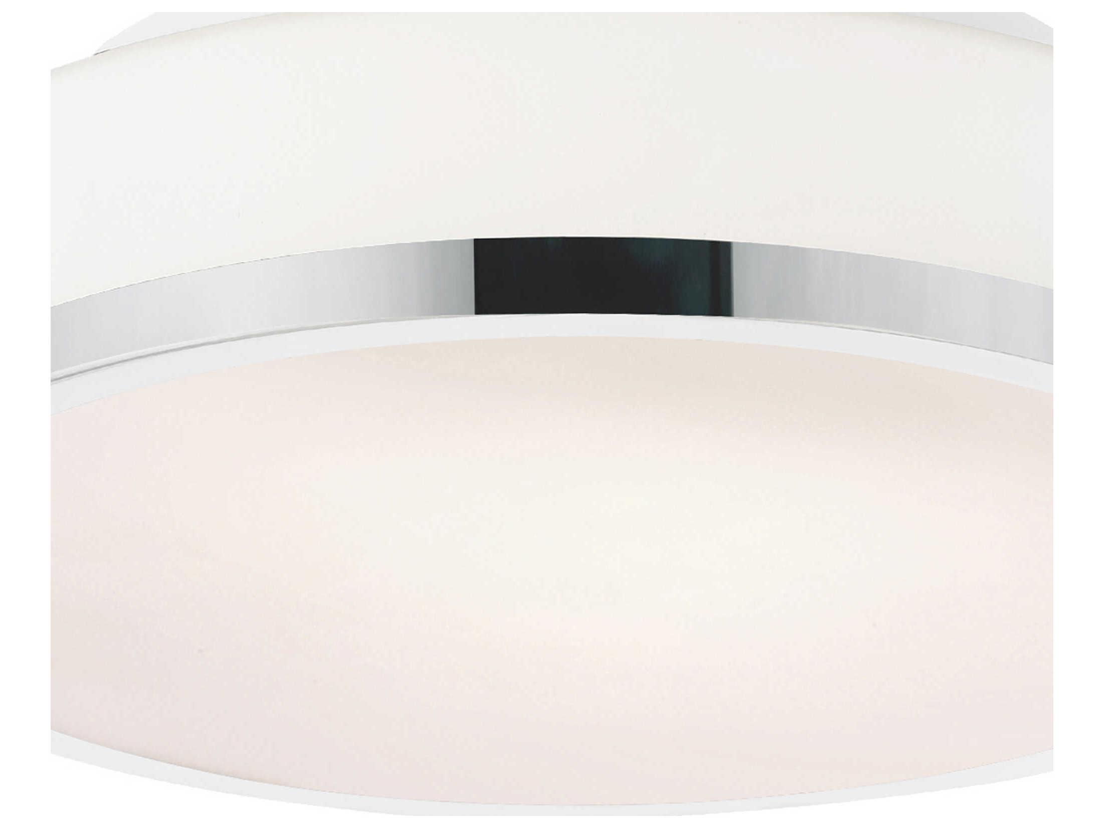 CWI Lighting Frosted 2-Light Satin Nickel White Round Flush Mount
