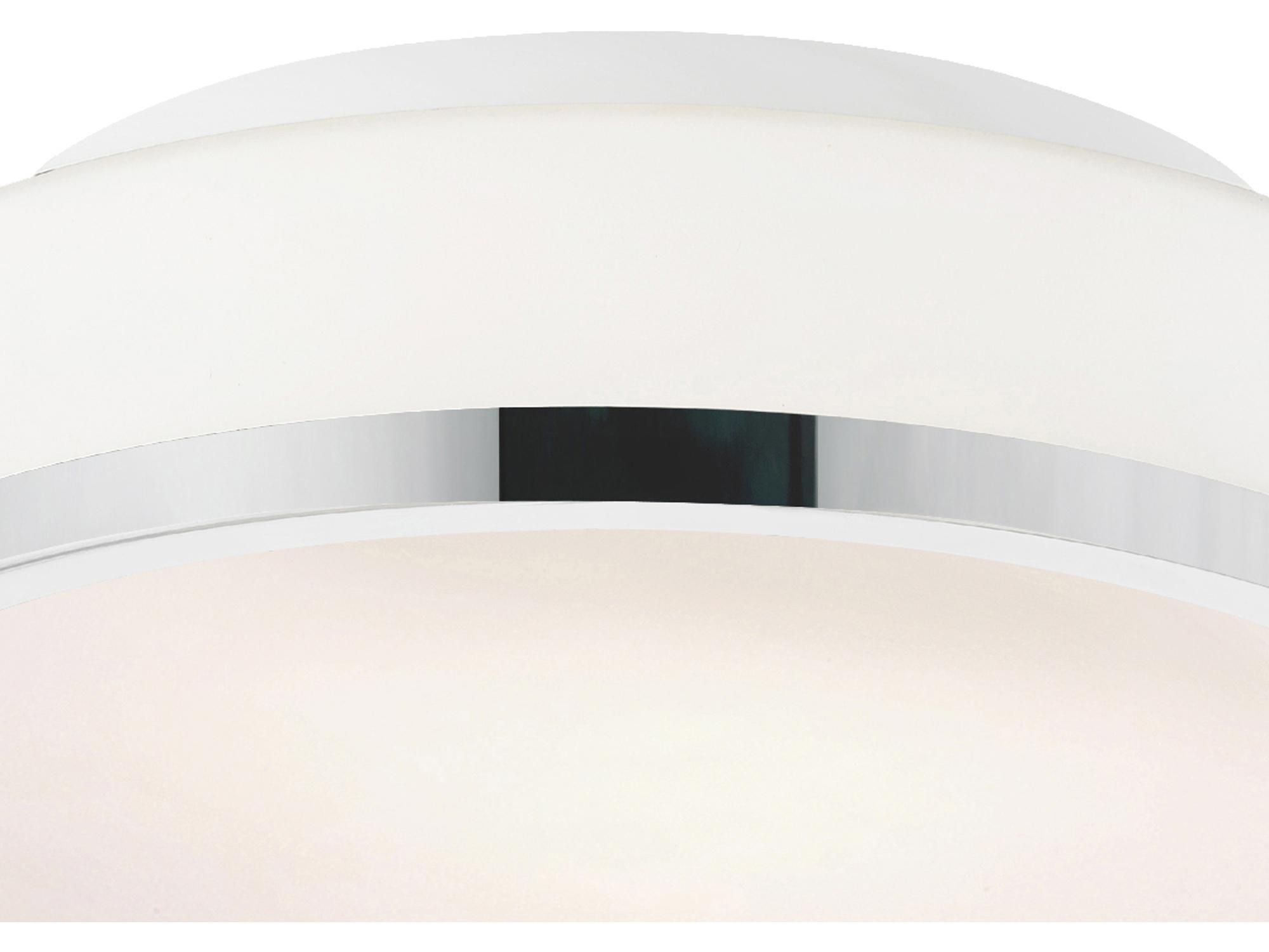 CWI Lighting Frosted 2-Light Satin Nickel White Round Flush Mount