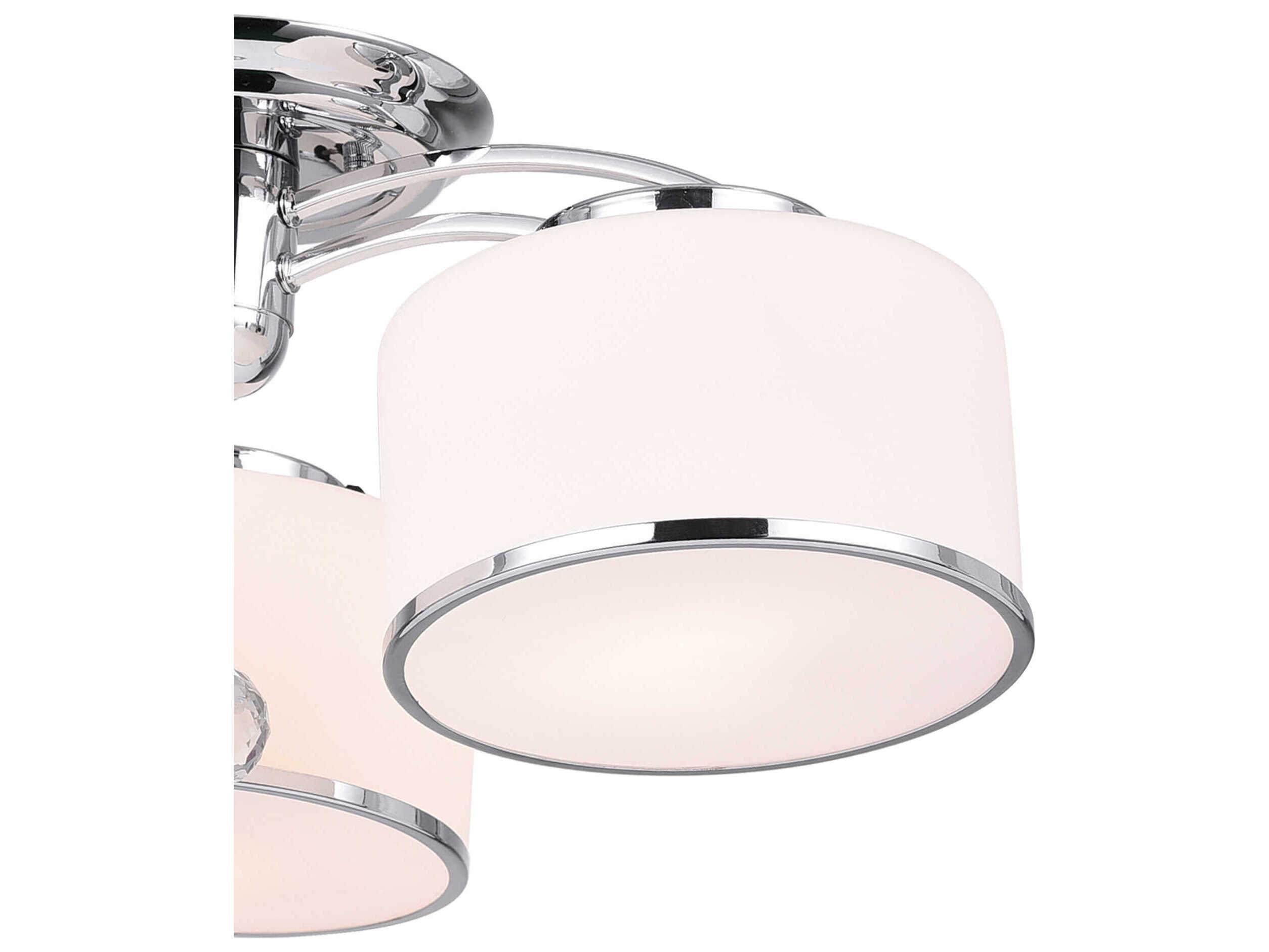 CWI Lighting Frosted 3-Light Chrome Semi Flush Mount