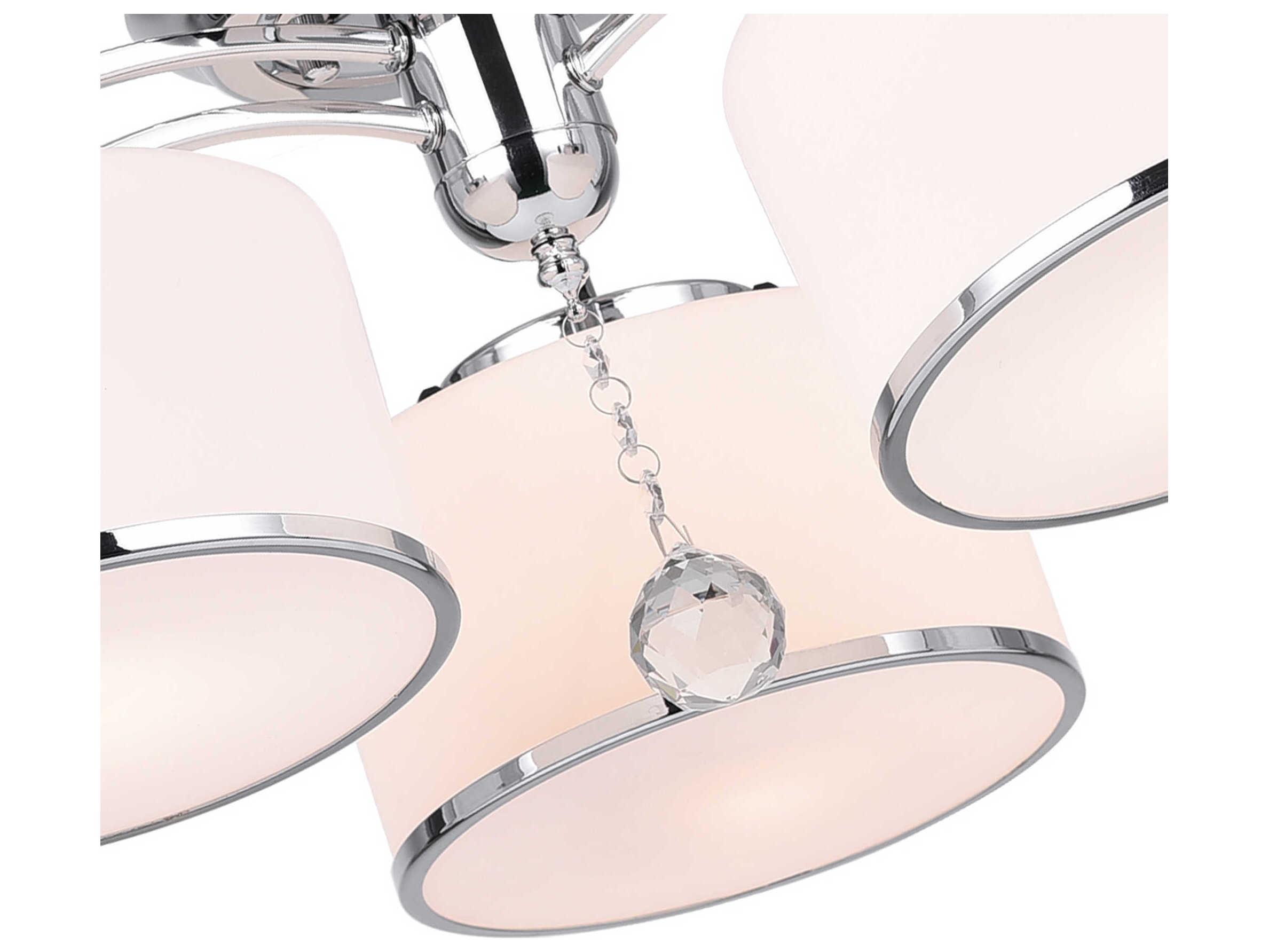 CWI Lighting Frosted 3-Light Chrome Semi Flush Mount