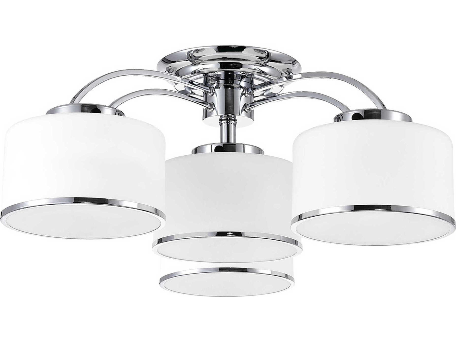 CWI Lighting Frosted 4-Light Chrome Semi Flush Mount