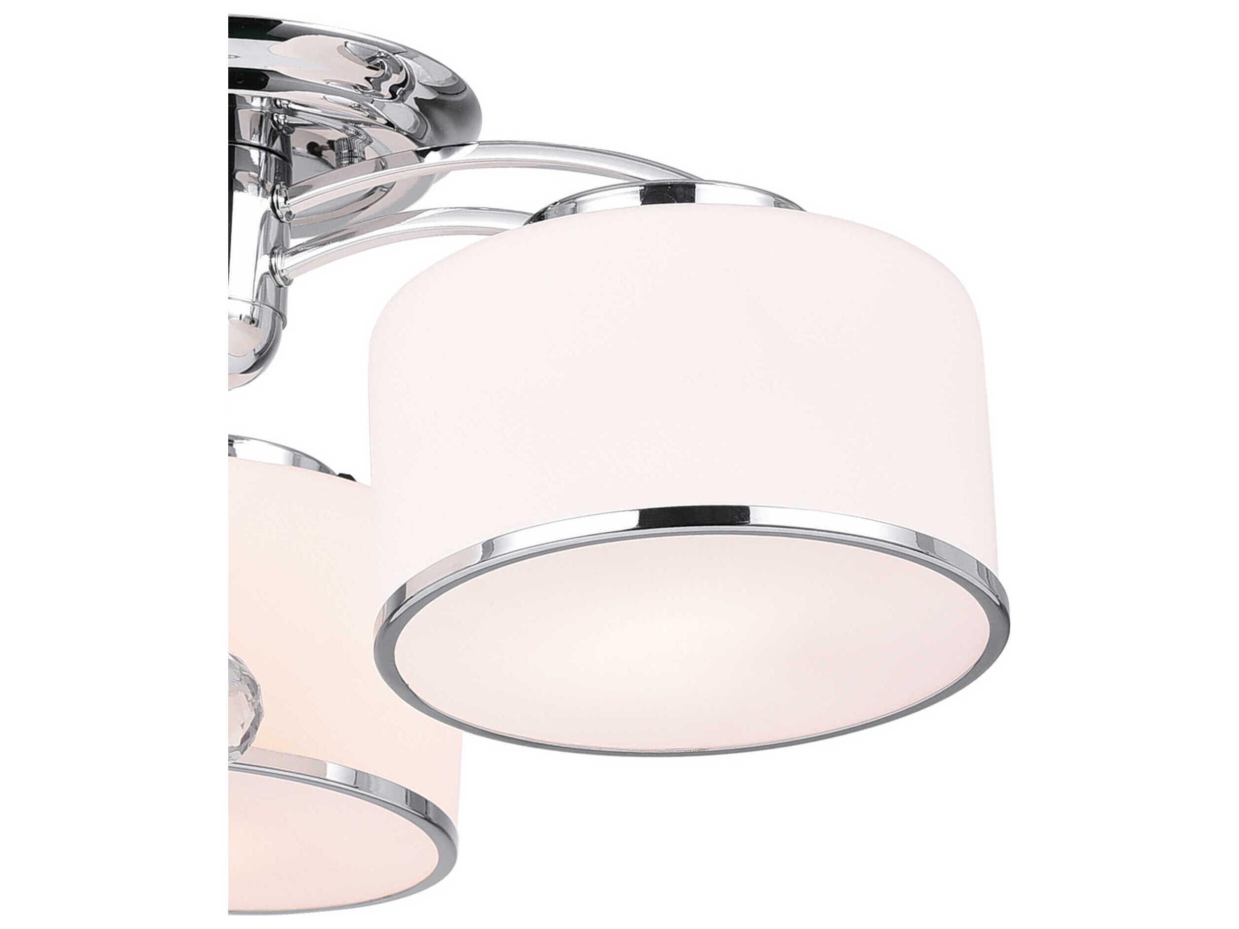 CWI Lighting Frosted 4-Light Chrome Semi Flush Mount