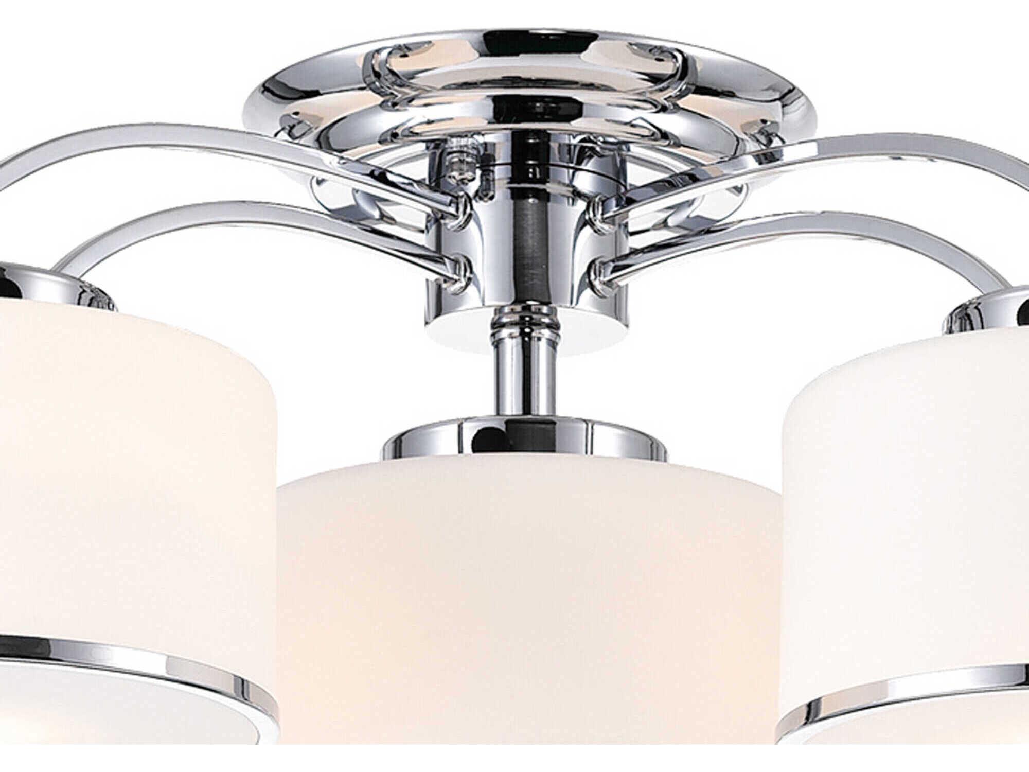 CWI Lighting Frosted 4-Light Chrome Semi Flush Mount