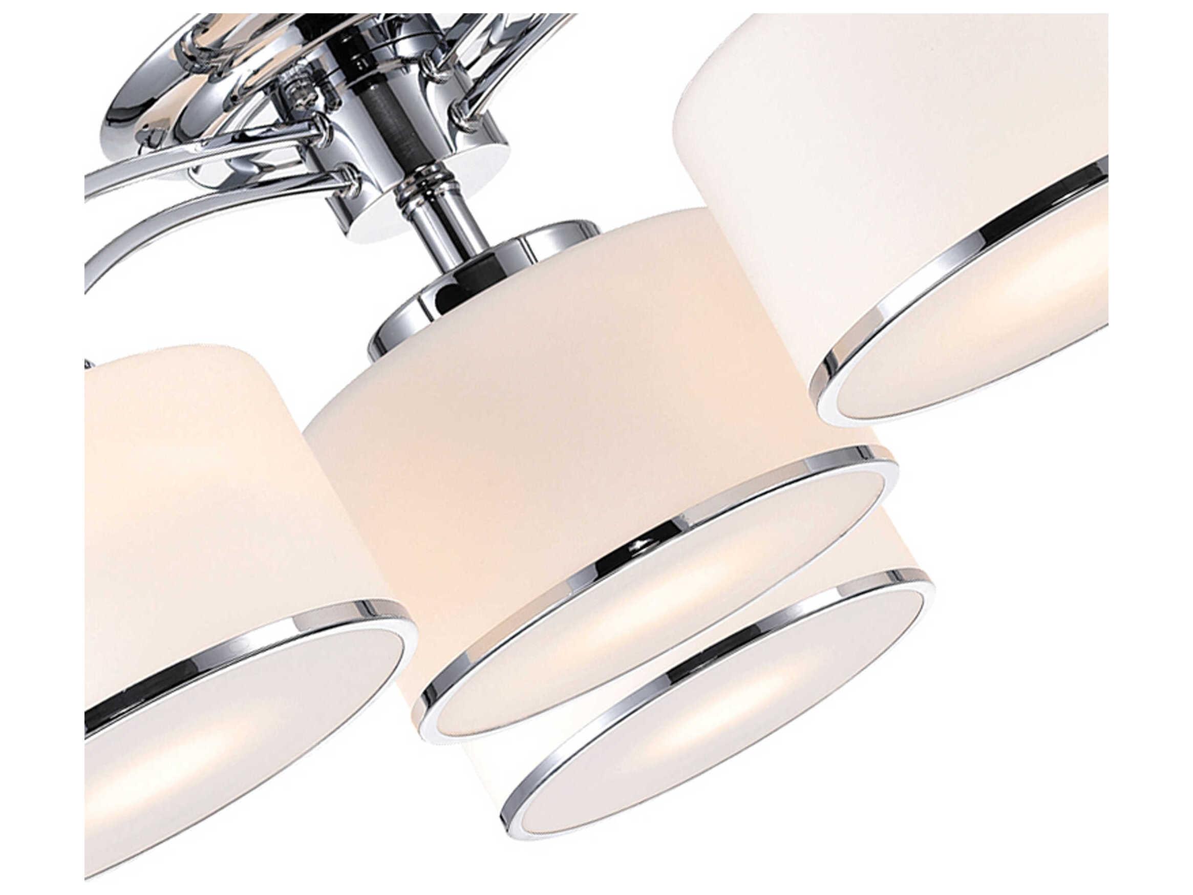 CWI Lighting Frosted 4-Light Chrome Semi Flush Mount