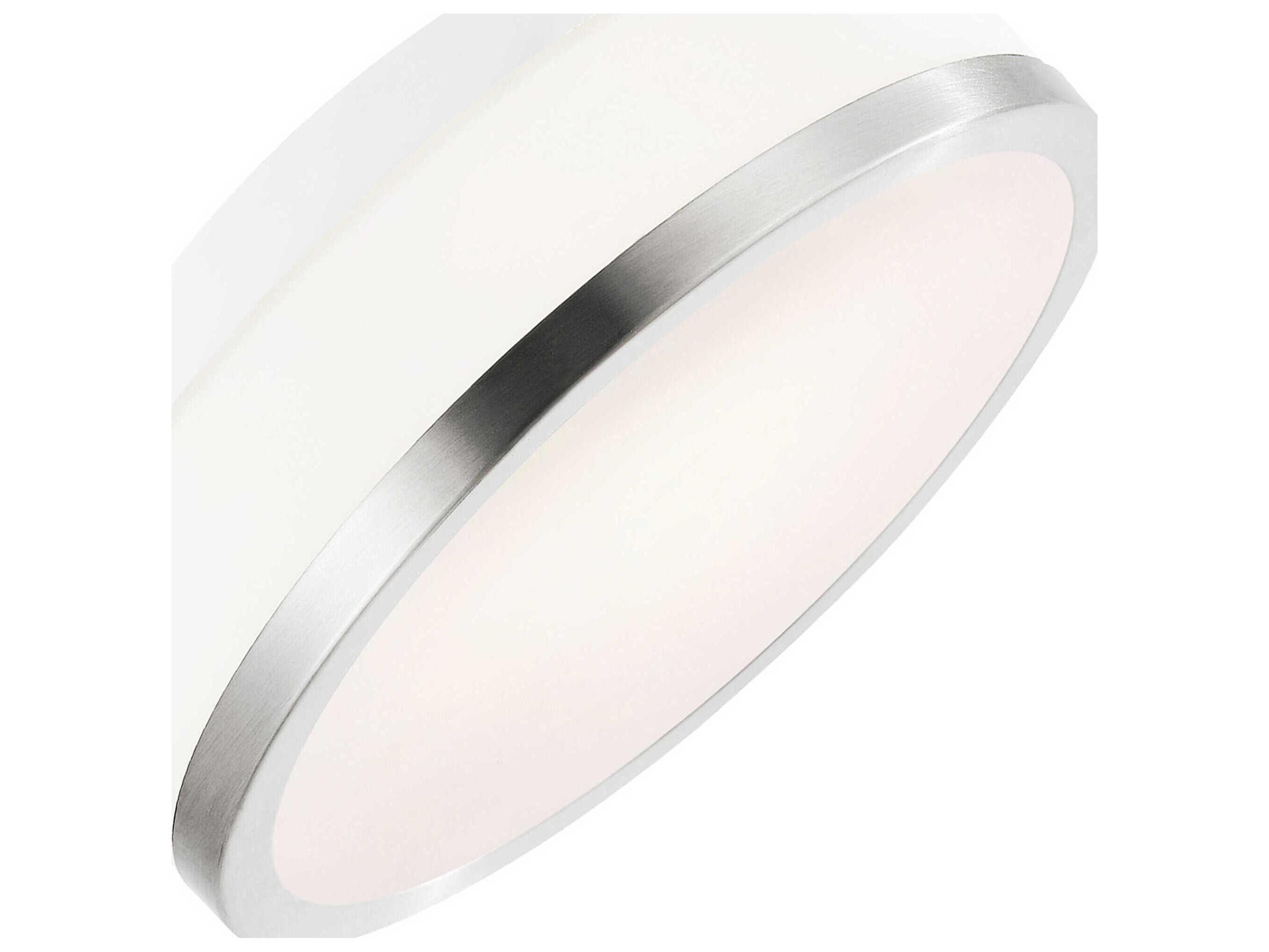 CWI Lighting Frosted 1-Light Satin Nickel Round Flush Mount