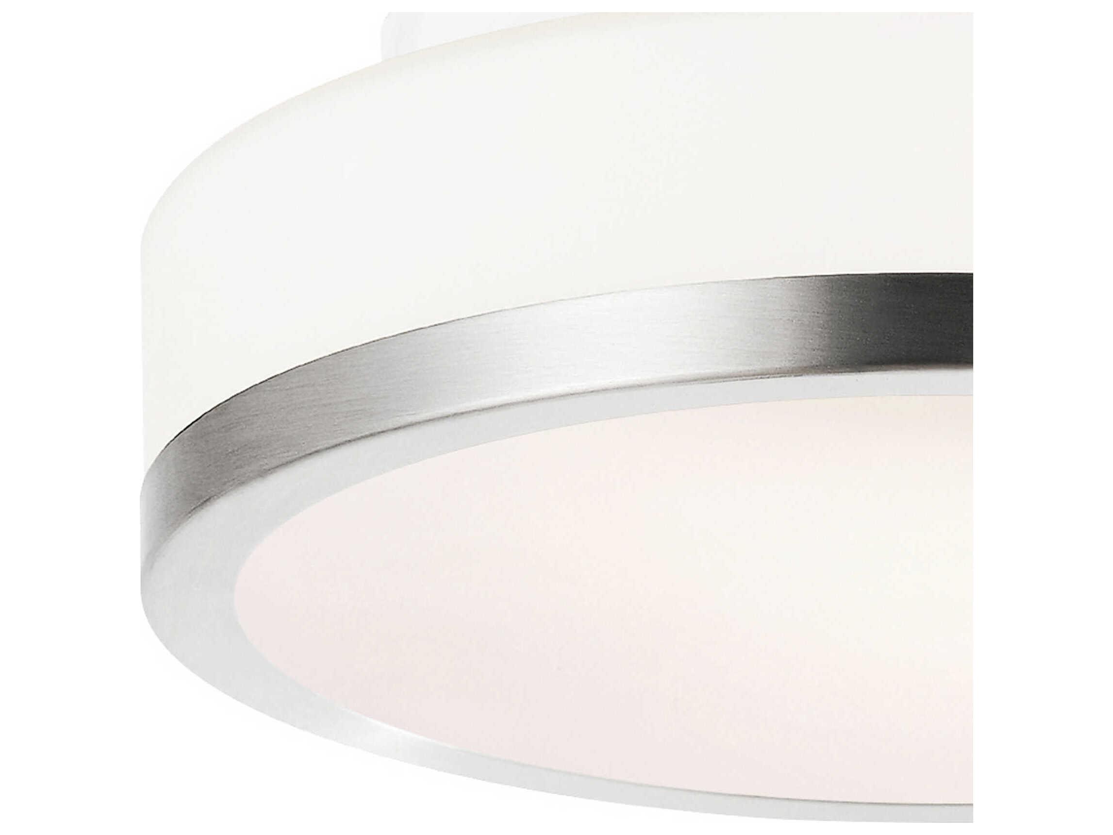CWI Lighting Frosted 1-Light Satin Nickel Round Flush Mount