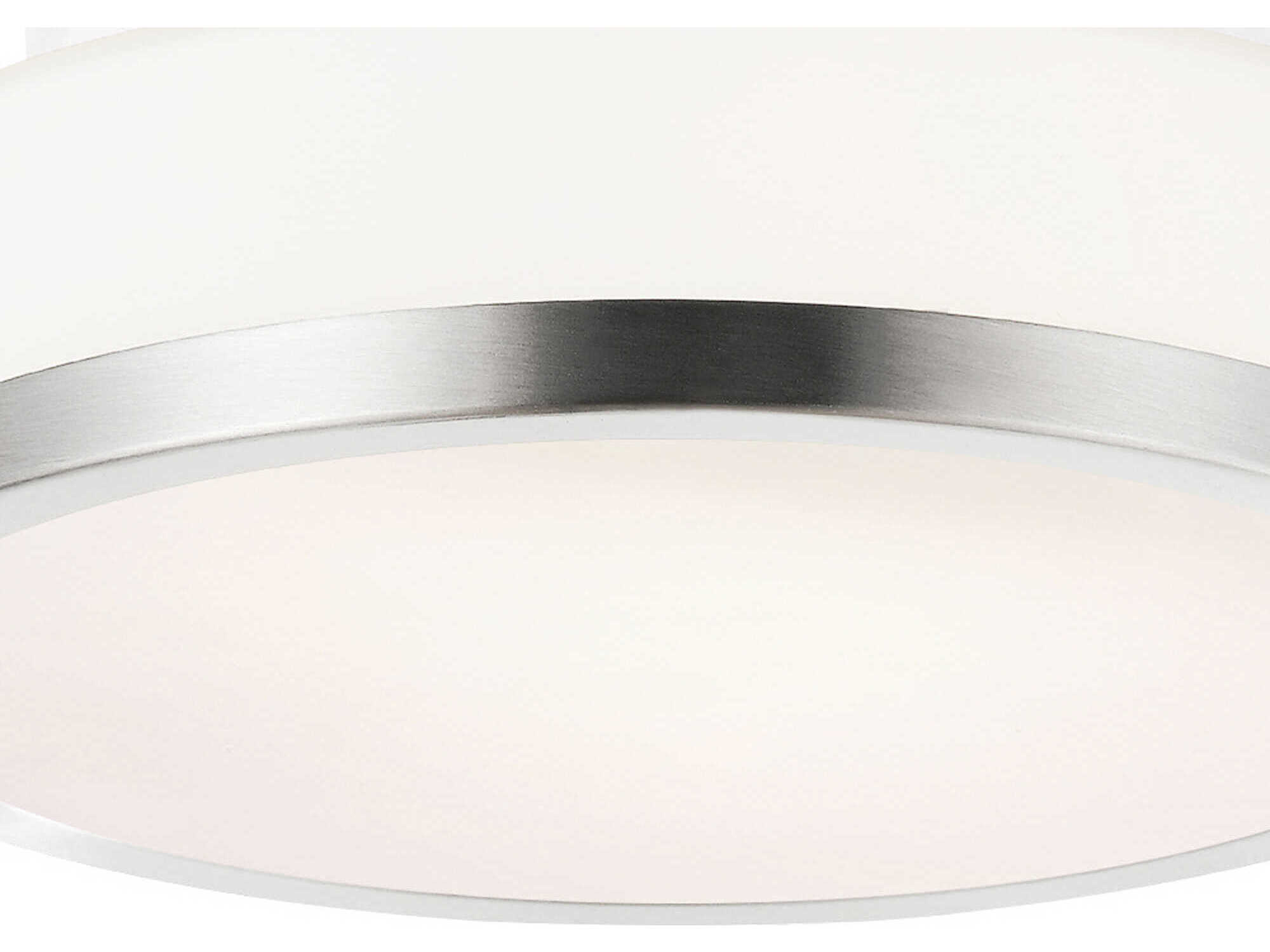 CWI Lighting Frosted 1-Light Satin Nickel Round Flush Mount