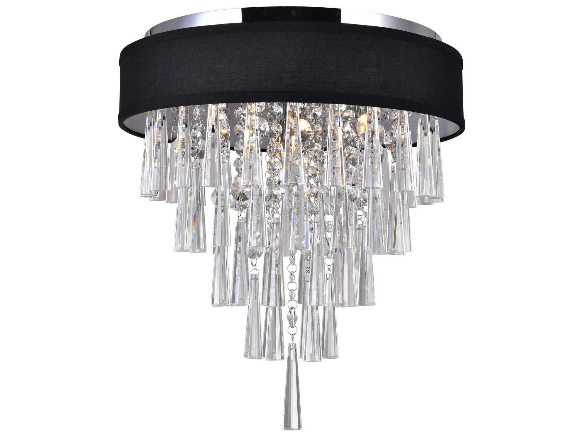 CWI Lighting Franca 4-Light Black Flush Mount