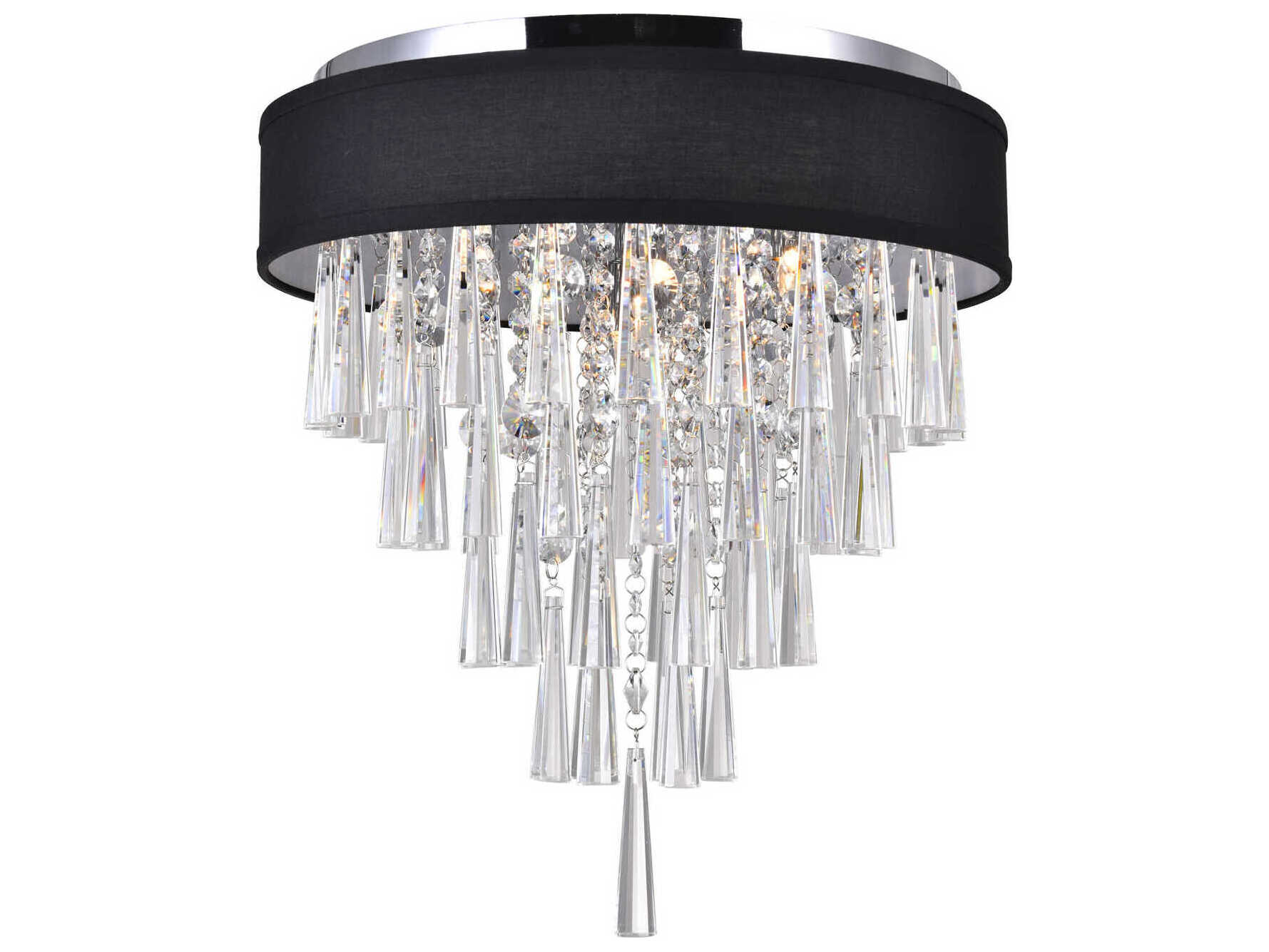 CWI Lighting Franca 4-Light Black Flush Mount