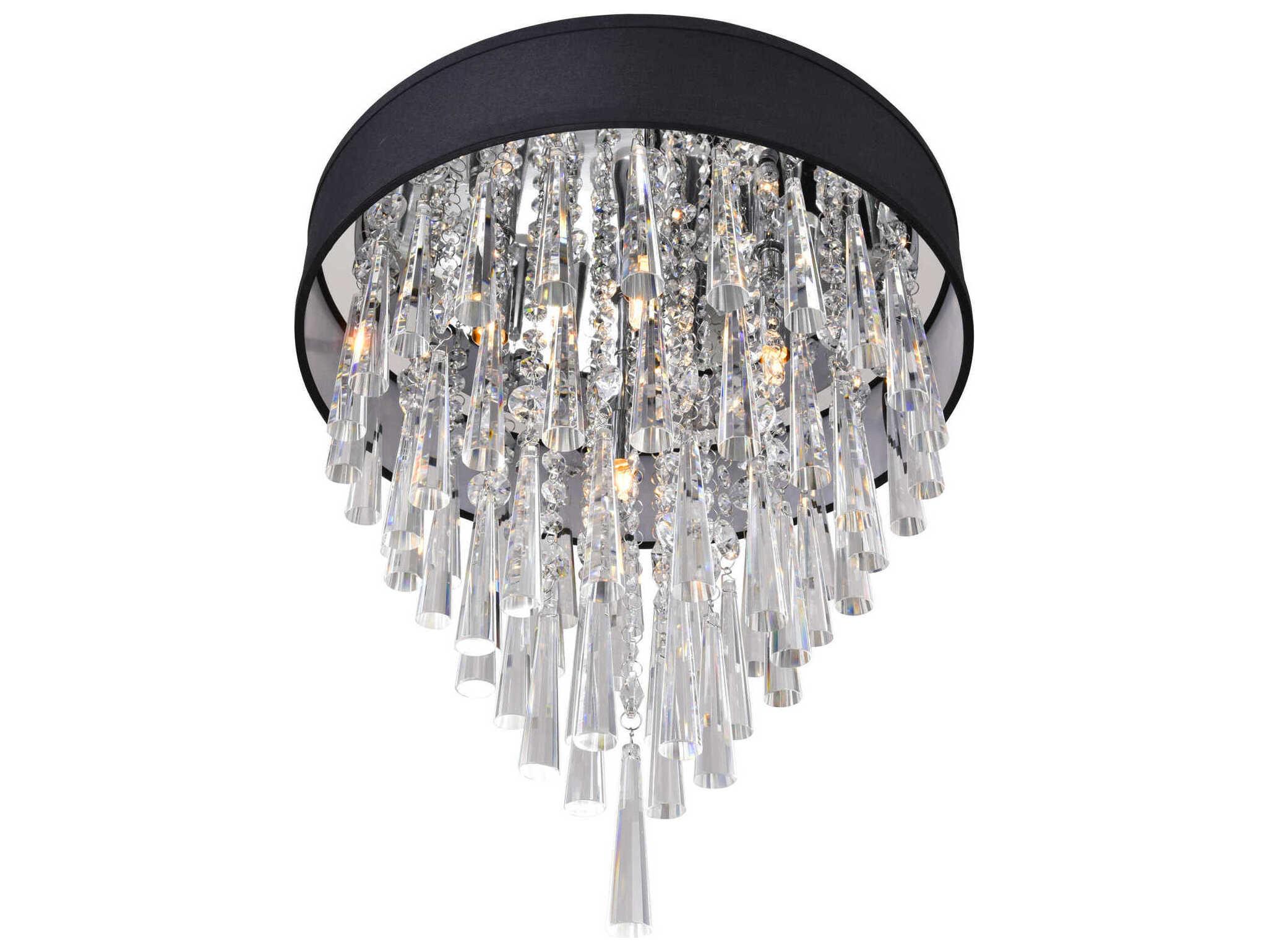 CWI Lighting Franca 4-Light Black Flush Mount
