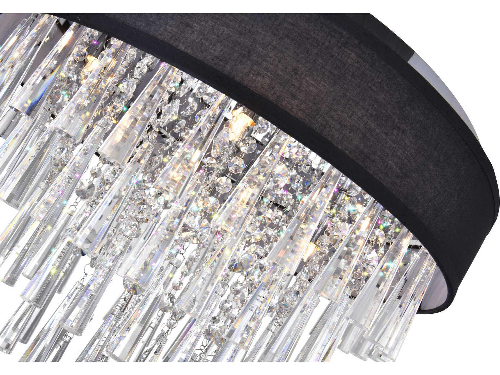 CWI Lighting Franca 8-Light Black Flush Mount