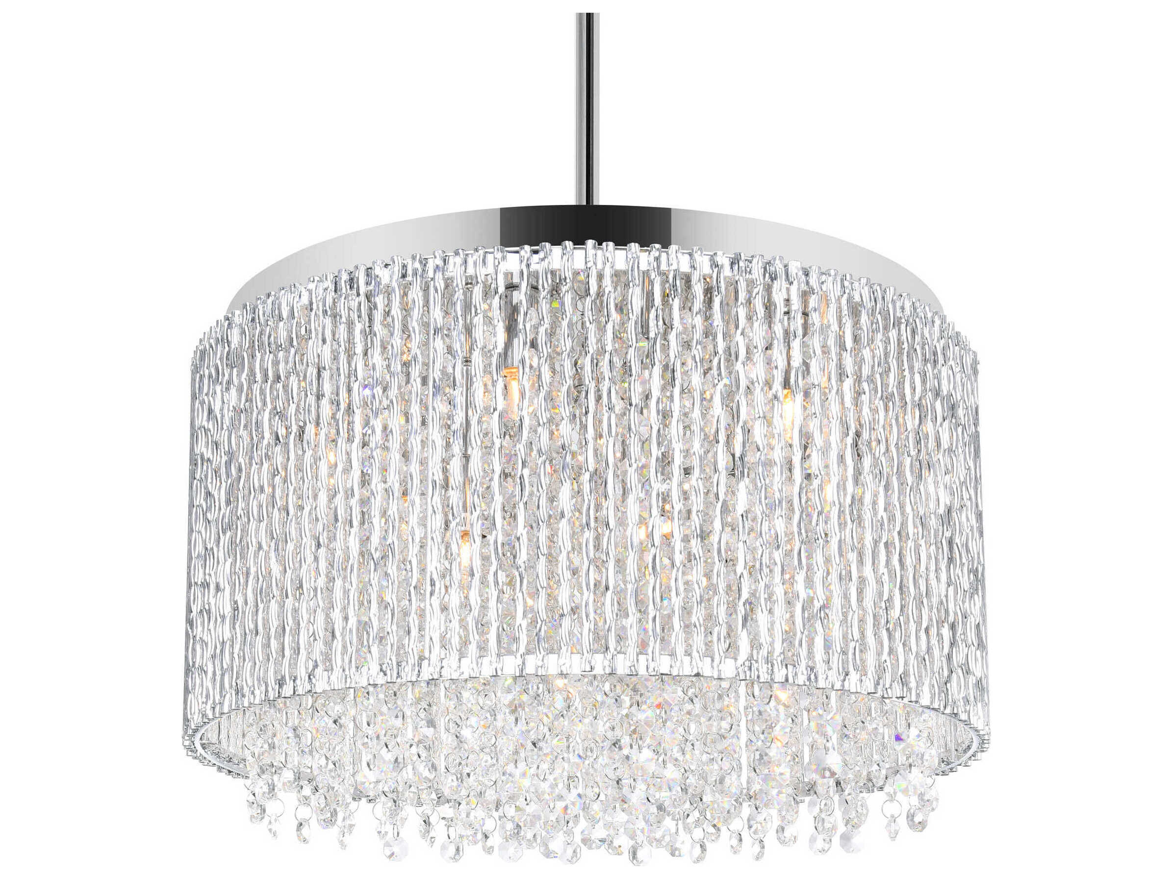 CWI Lighting Claire 14-Light Chrome Drum Pendant