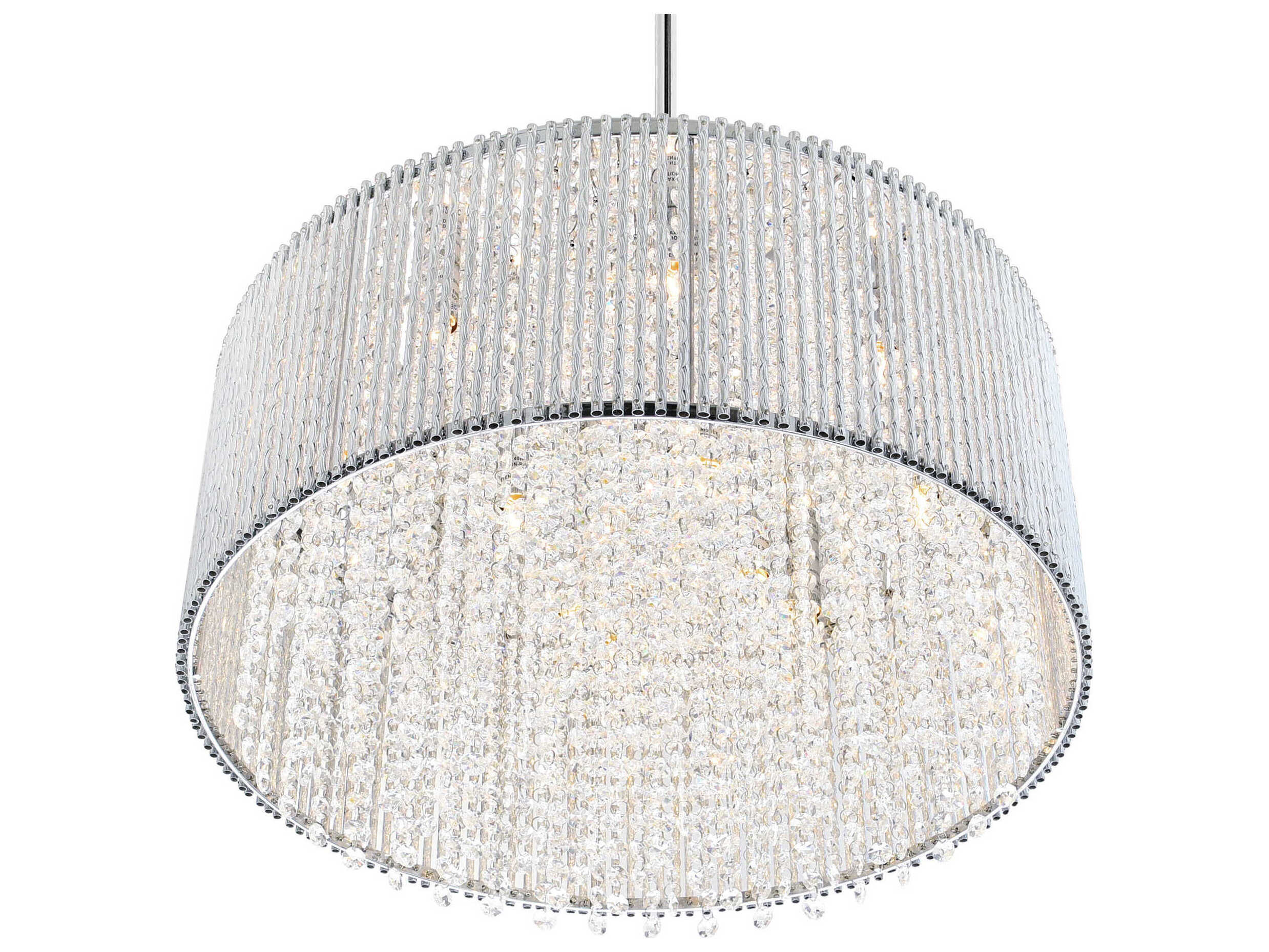 CWI Lighting Claire 12-Light Chrome Drum Pendant