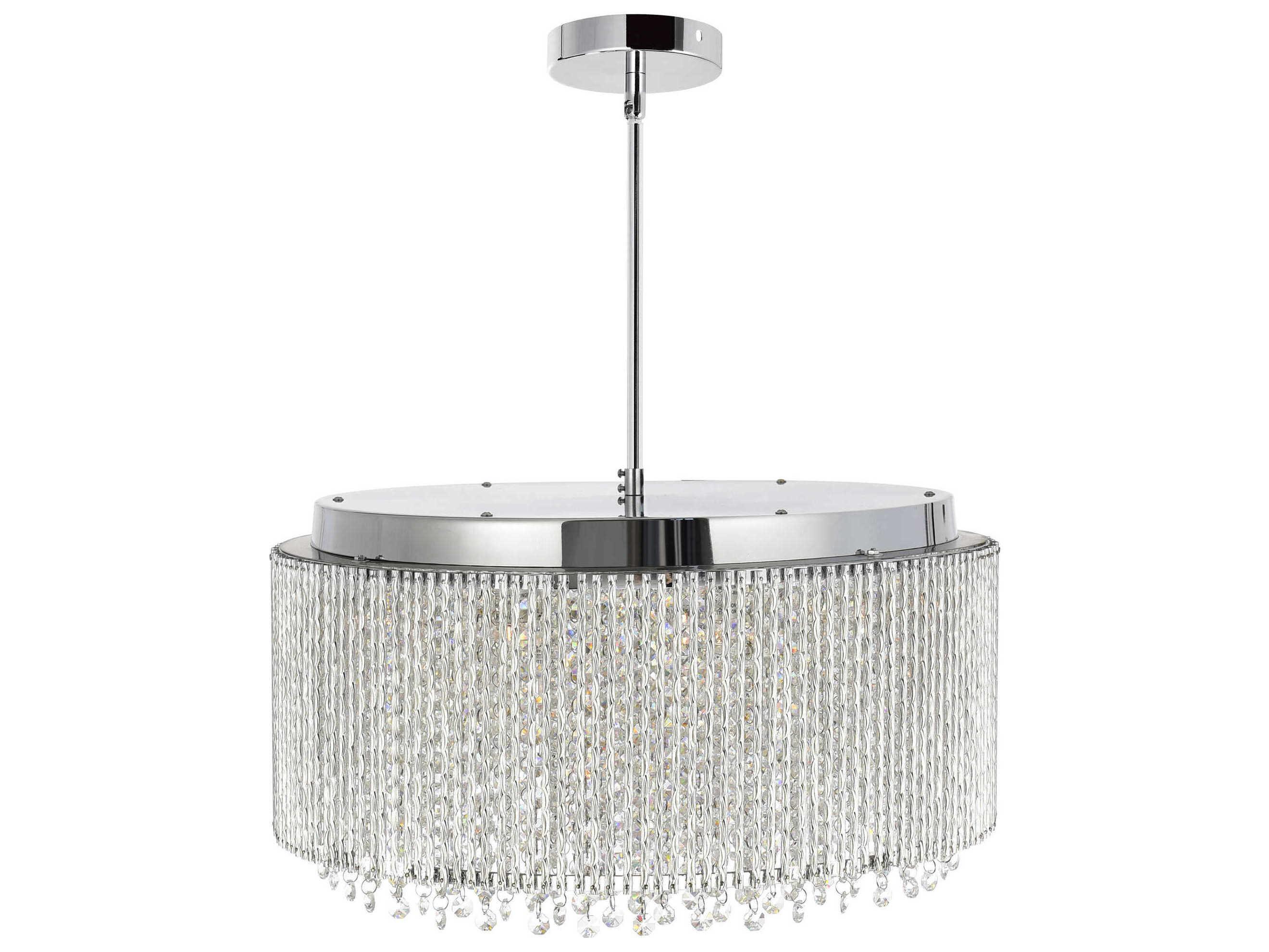 CWI Lighting Claire 12-Light Chrome Drum Pendant