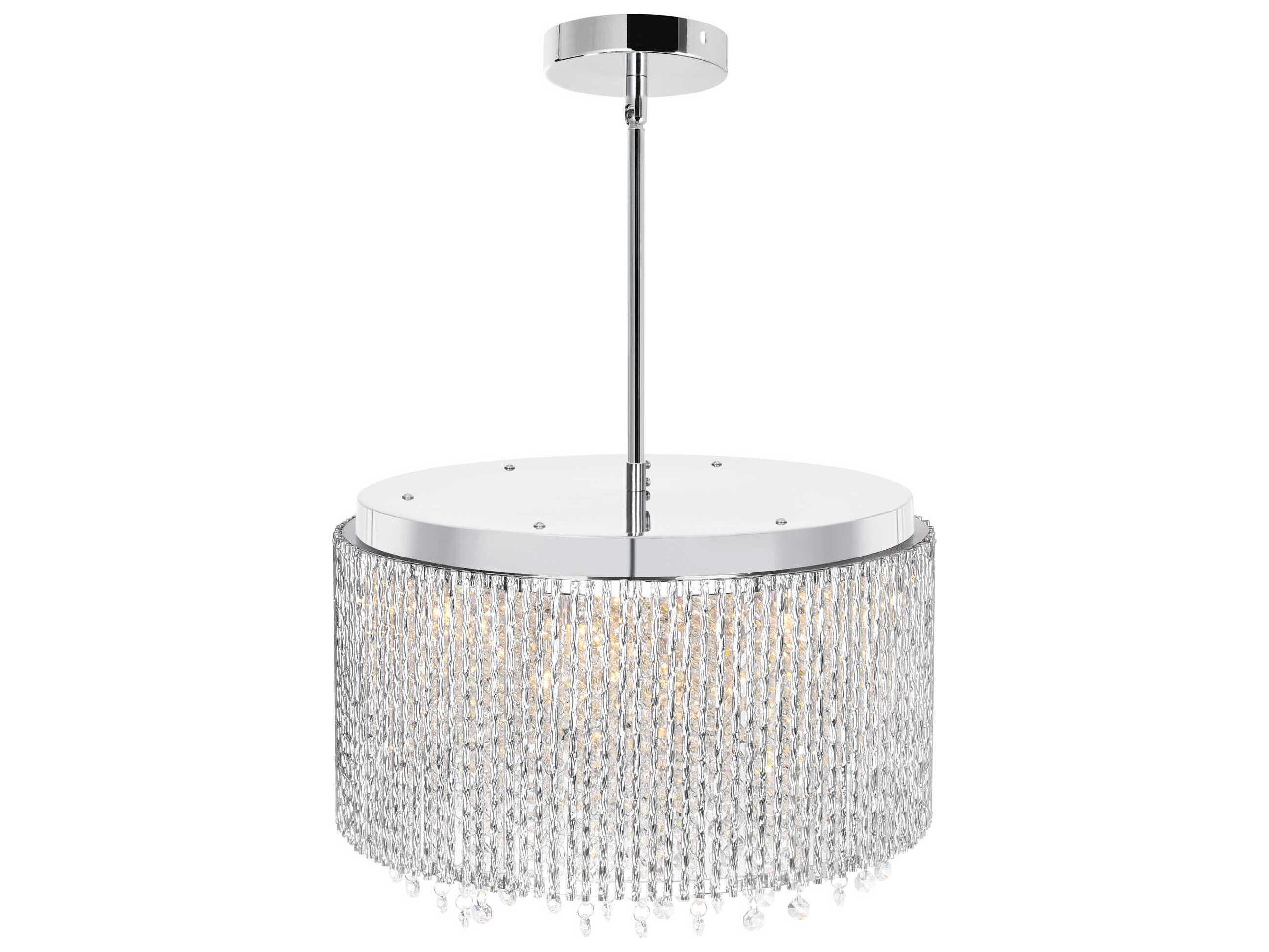 CWI Lighting Claire 10-Light Chrome Drum Pendant