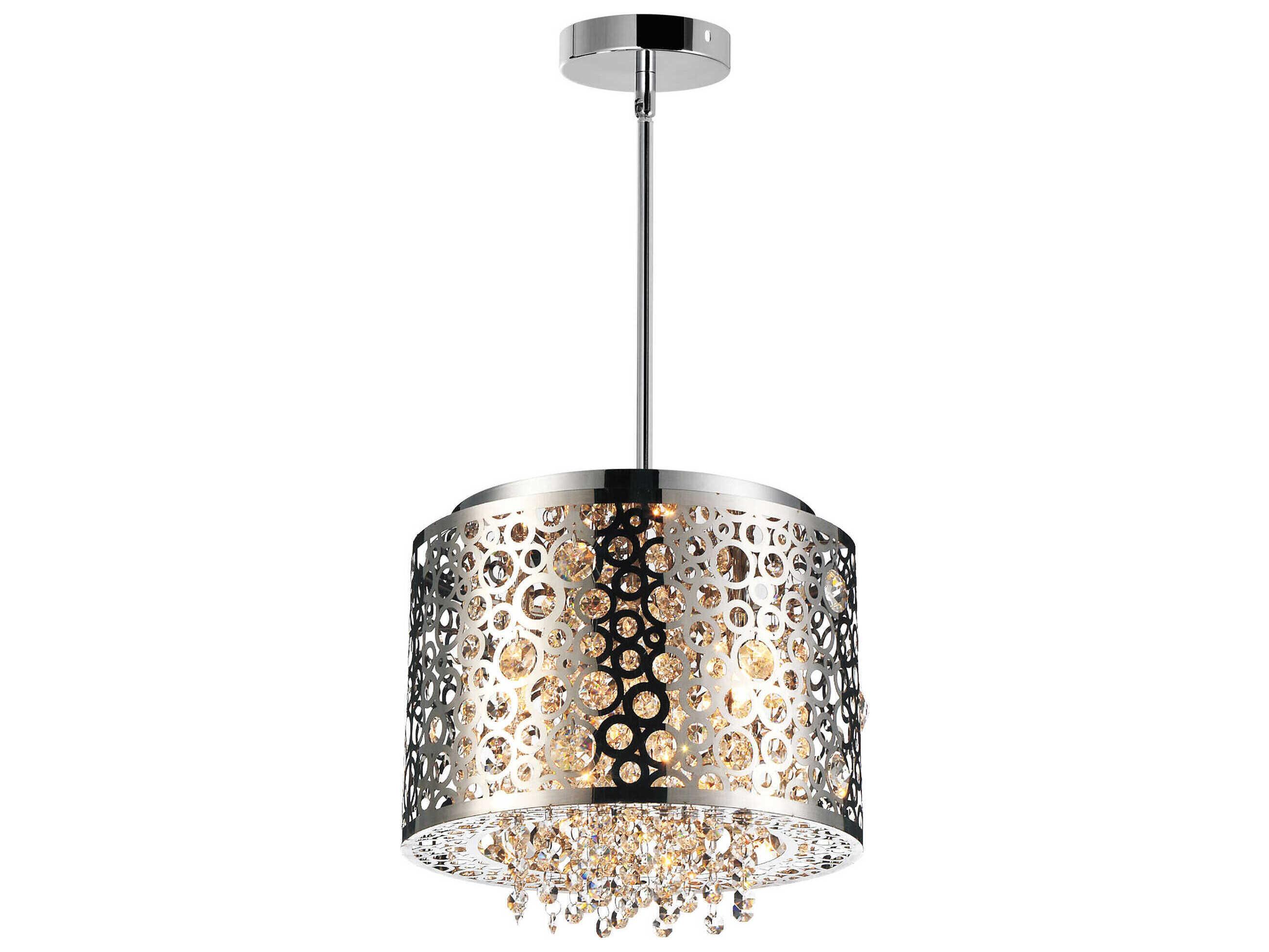 CWI Lighting Bubbles 4-Light Stainless Steel Drum Mini Pendant