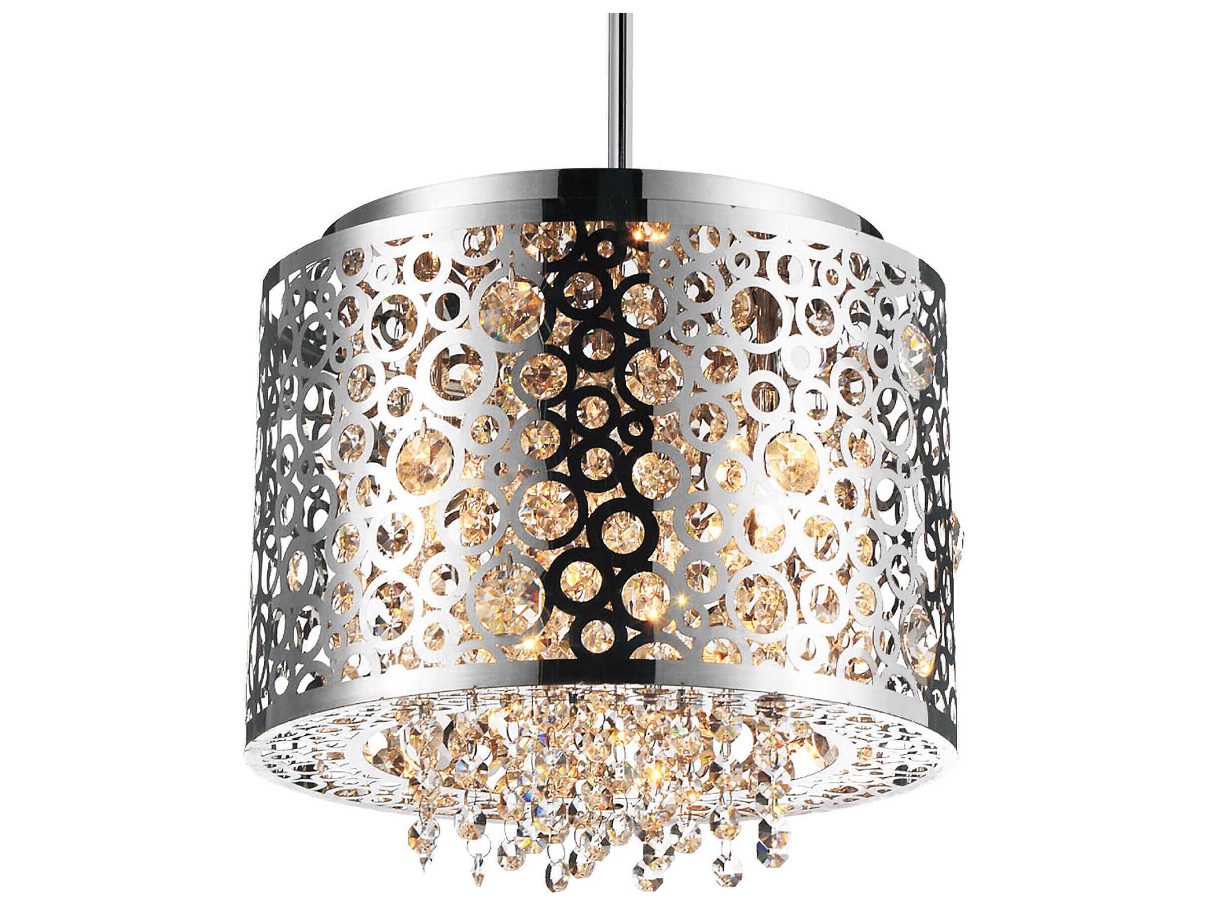 CWI Lighting Bubbles 4-Light Stainless Steel Drum Mini Pendant