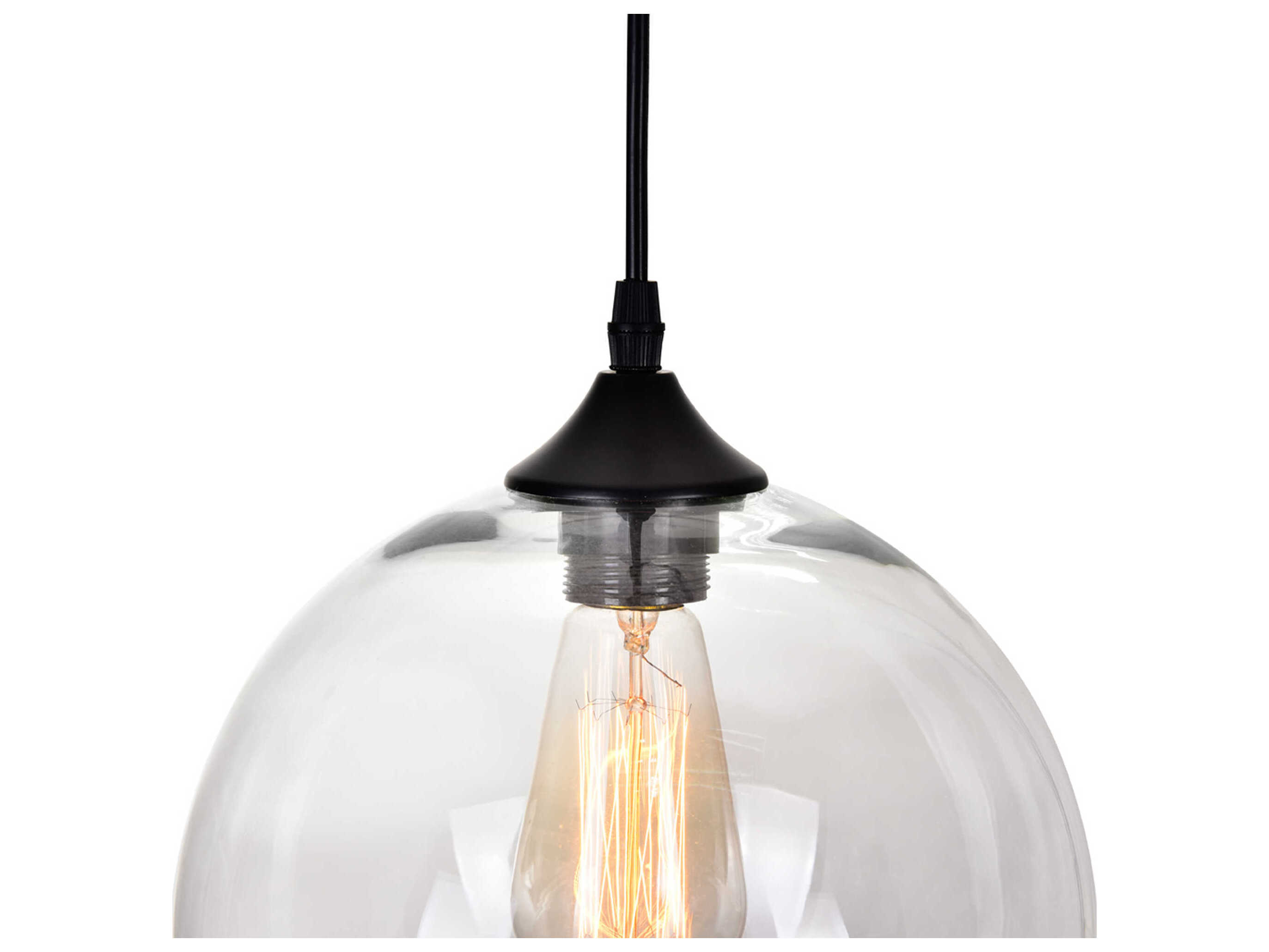 CWI Lighting Glass 1-Light Black Globe Mini Pendant