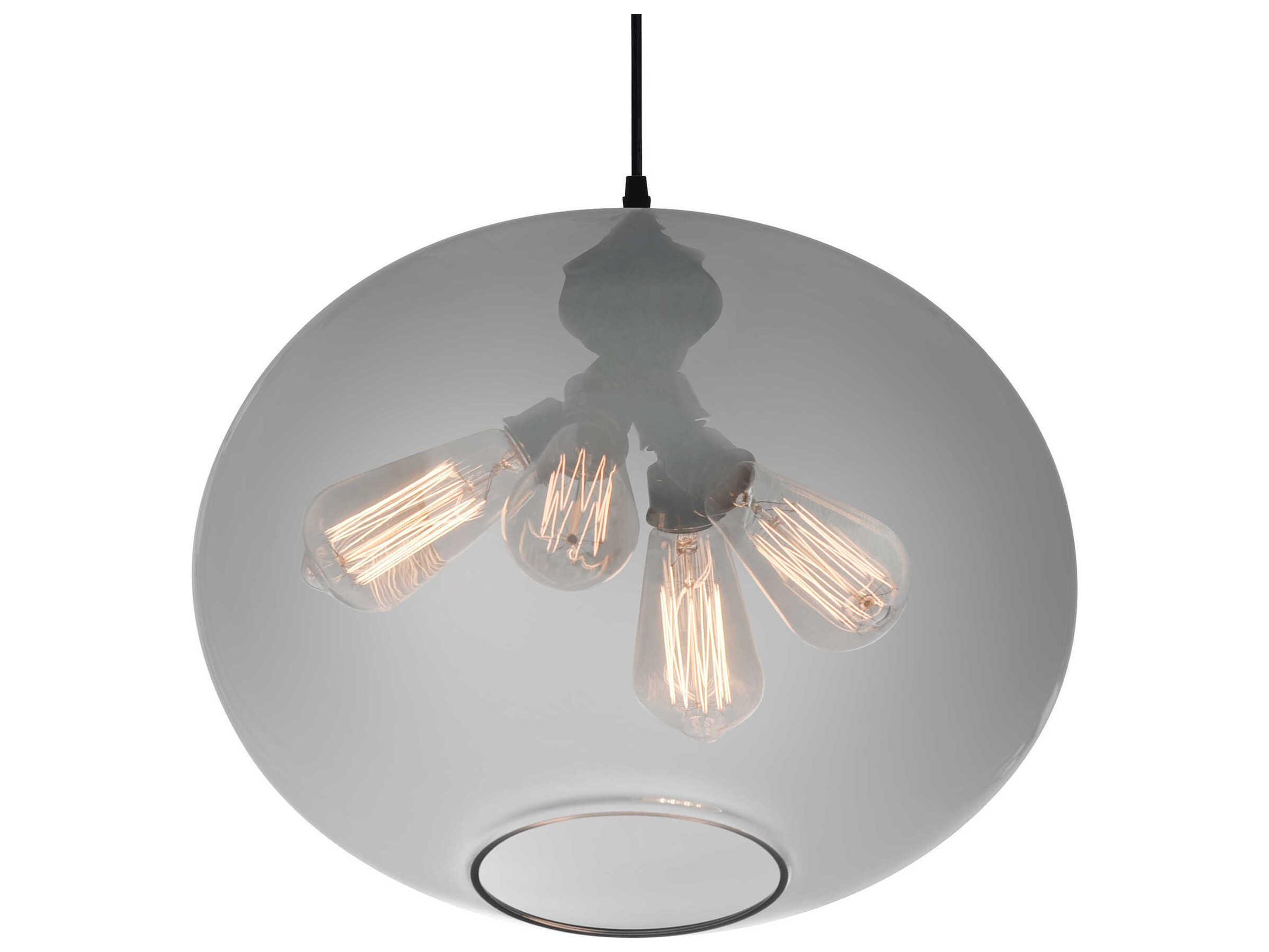 CWI Lighting Glass 4-Light Black Globe Pendant