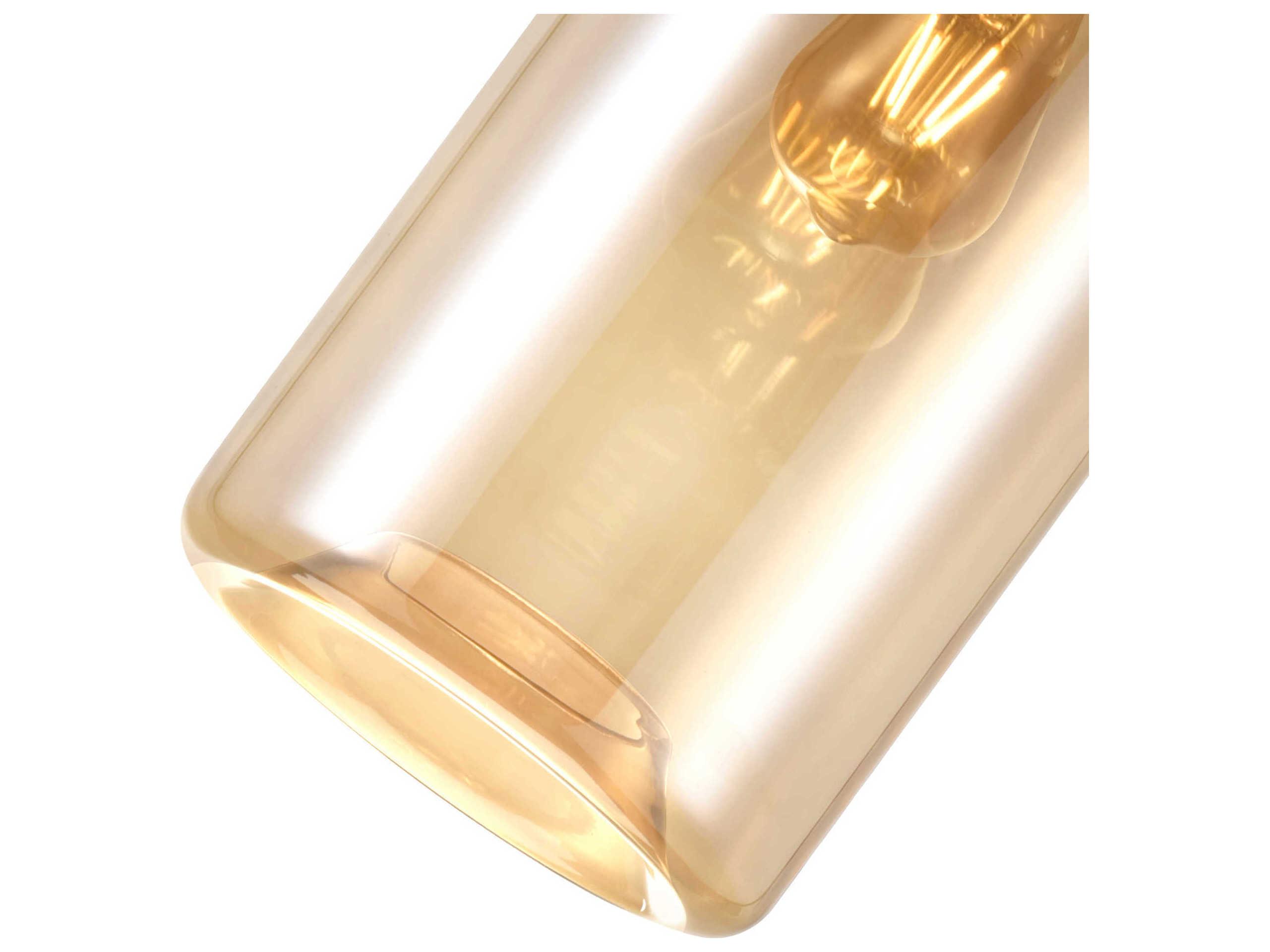 CWI Lighting Glass 1-Light Black Cylinder Mini Pendant