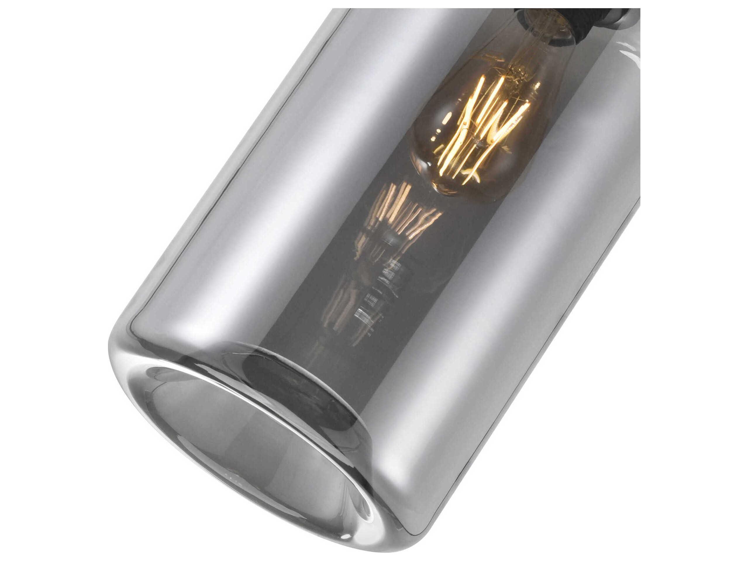 CWI Lighting Glass 1-Light Black Cylinder Mini Pendant