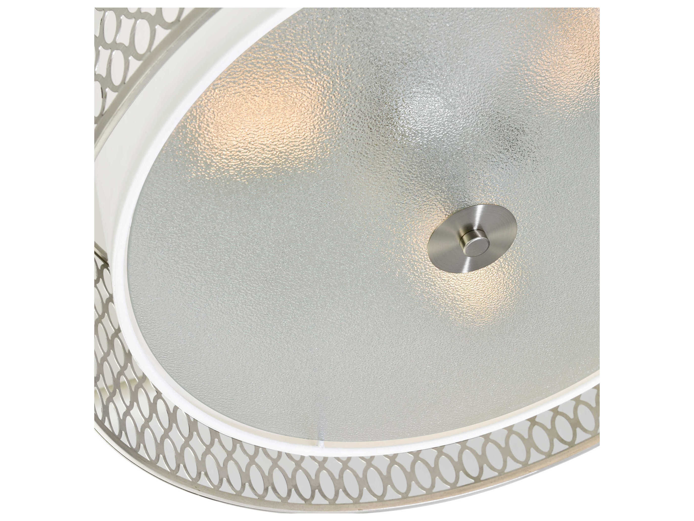 CWI Lighting Mikayla 3-Light Satin Nickel Drum Flush Mount