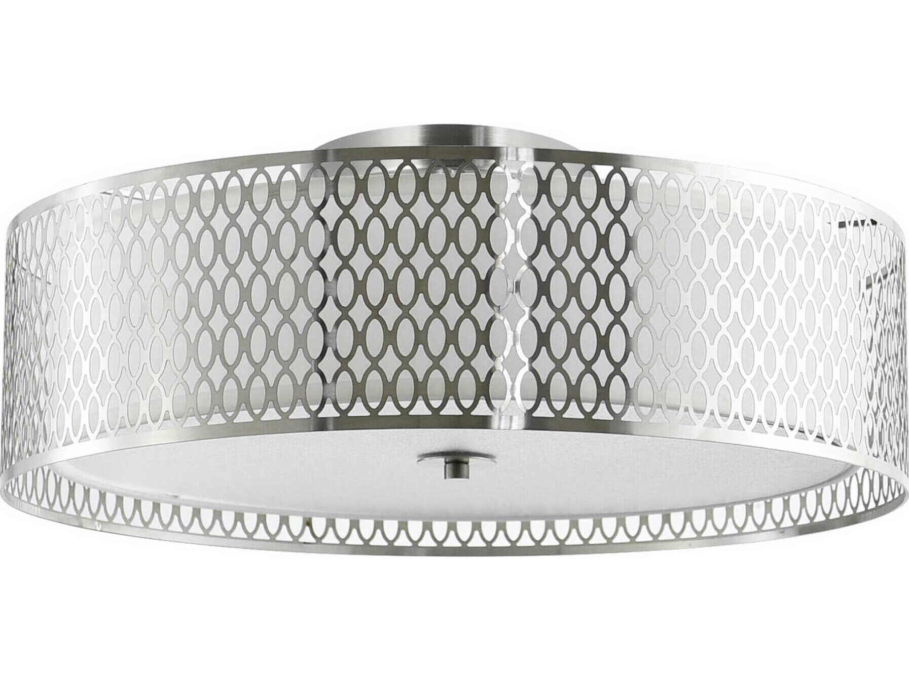 CWI Lighting Mikayla 5-Light Satin Nickel Drum Flush Mount