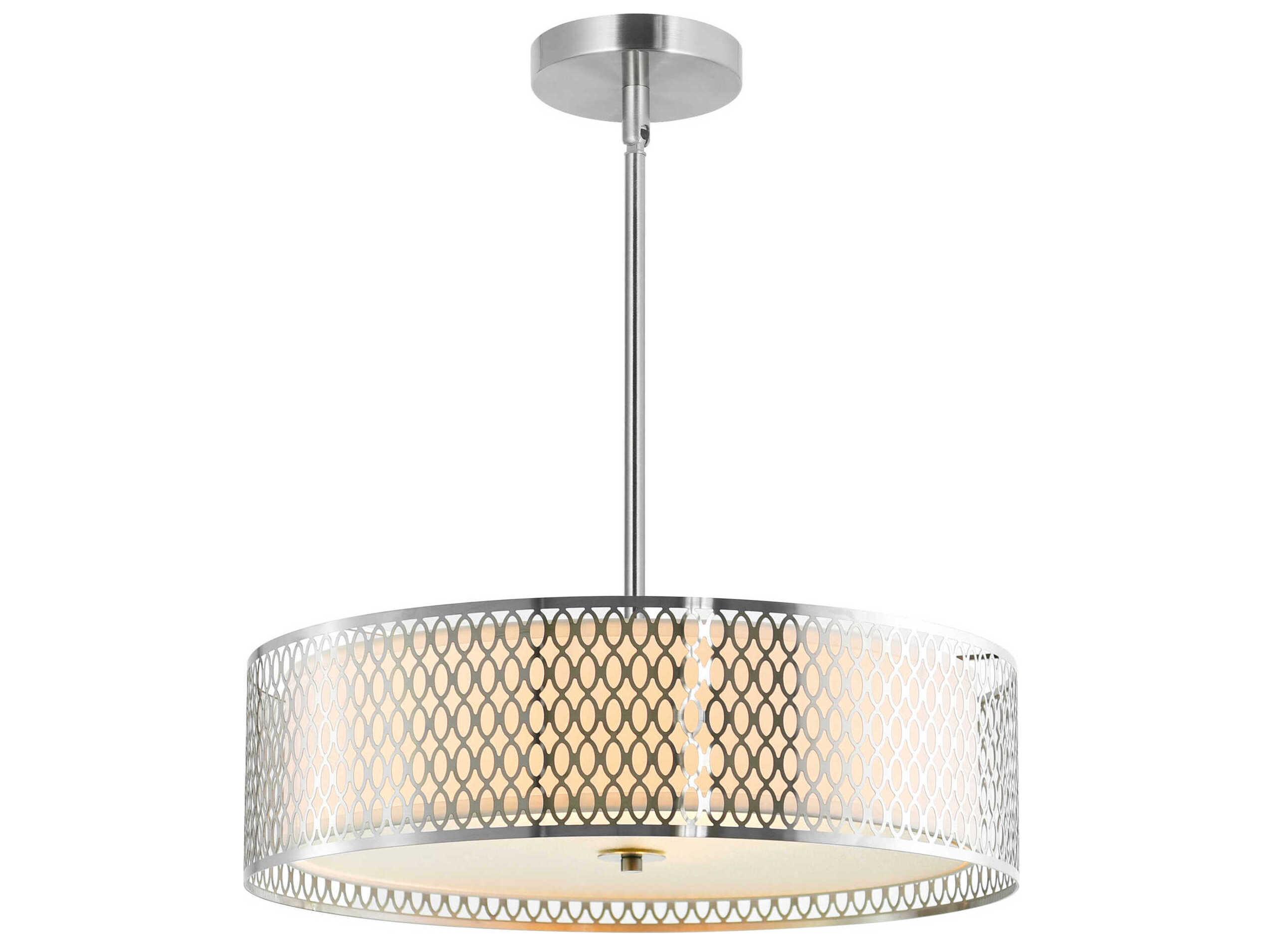 CWI Lighting Mikayla 5-Light Satin Nickel Drum Pendant